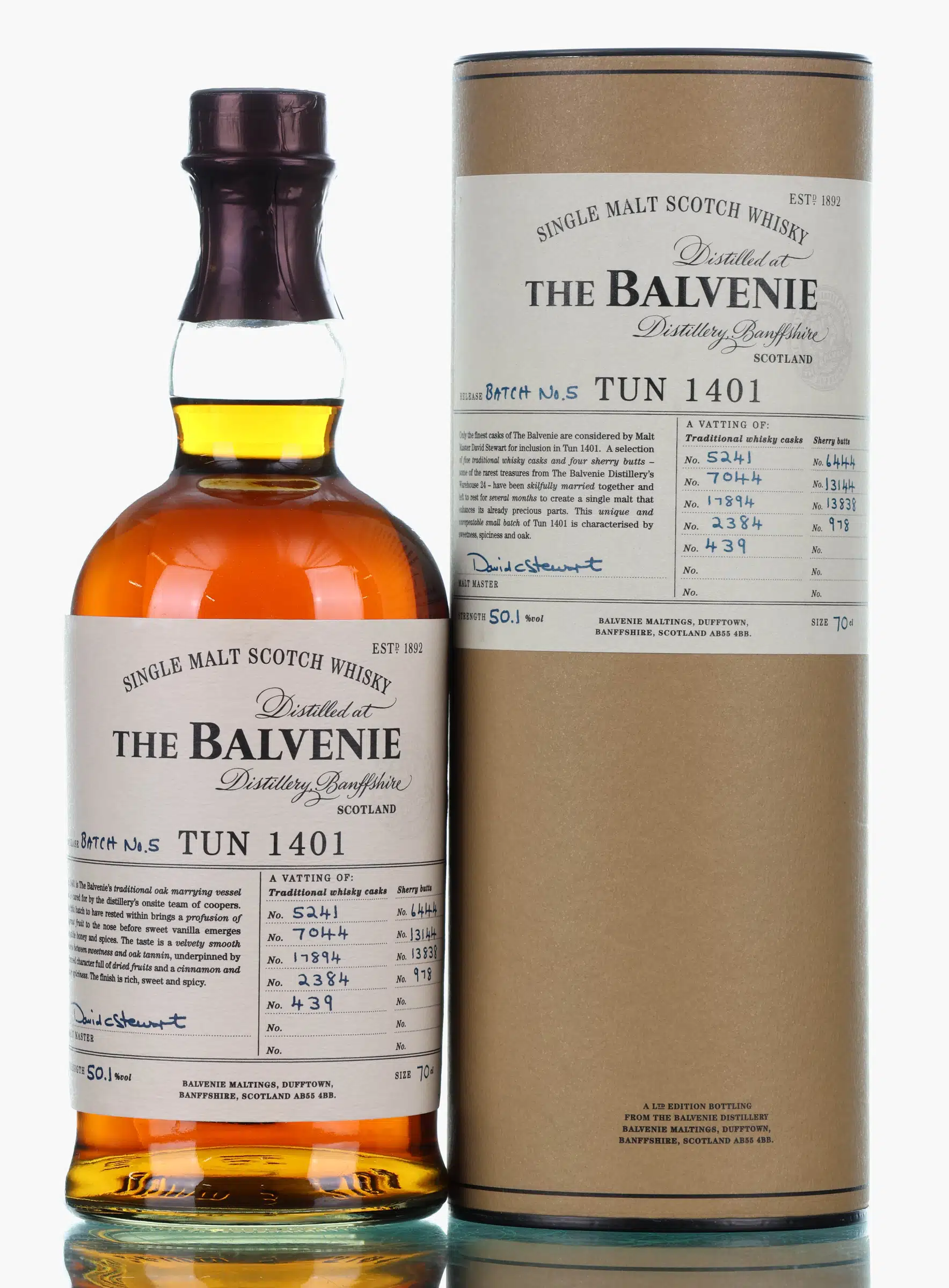 Balvenie Tun 1401, Bourbon & Sherry Cask, Batch No. 5, 2012, 50.1% whisky bottle