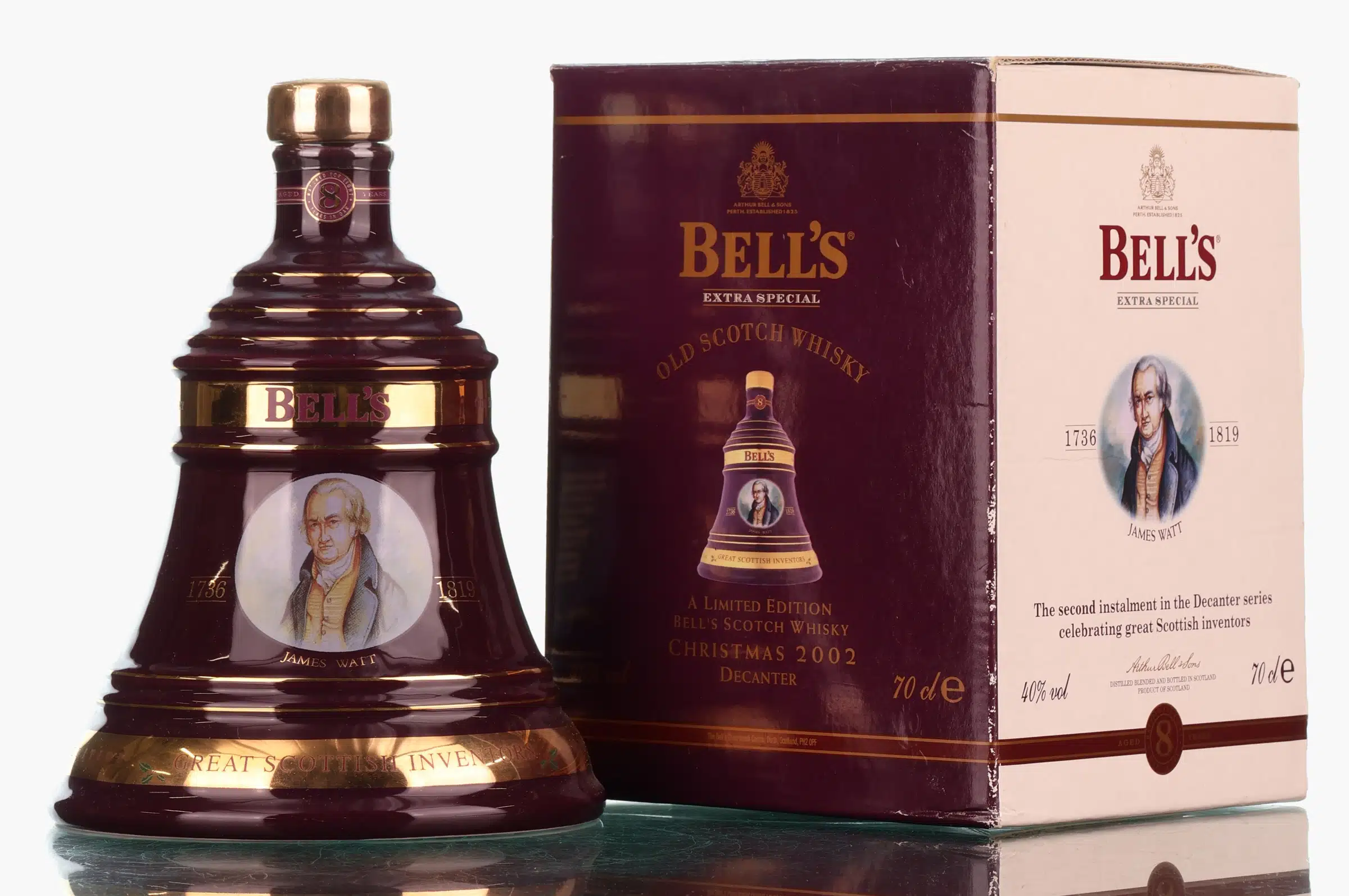 Bell's Christmas 2002 James Watt Scottish Inventors Series 8 Year Old, 2002, 40% whisky bottle