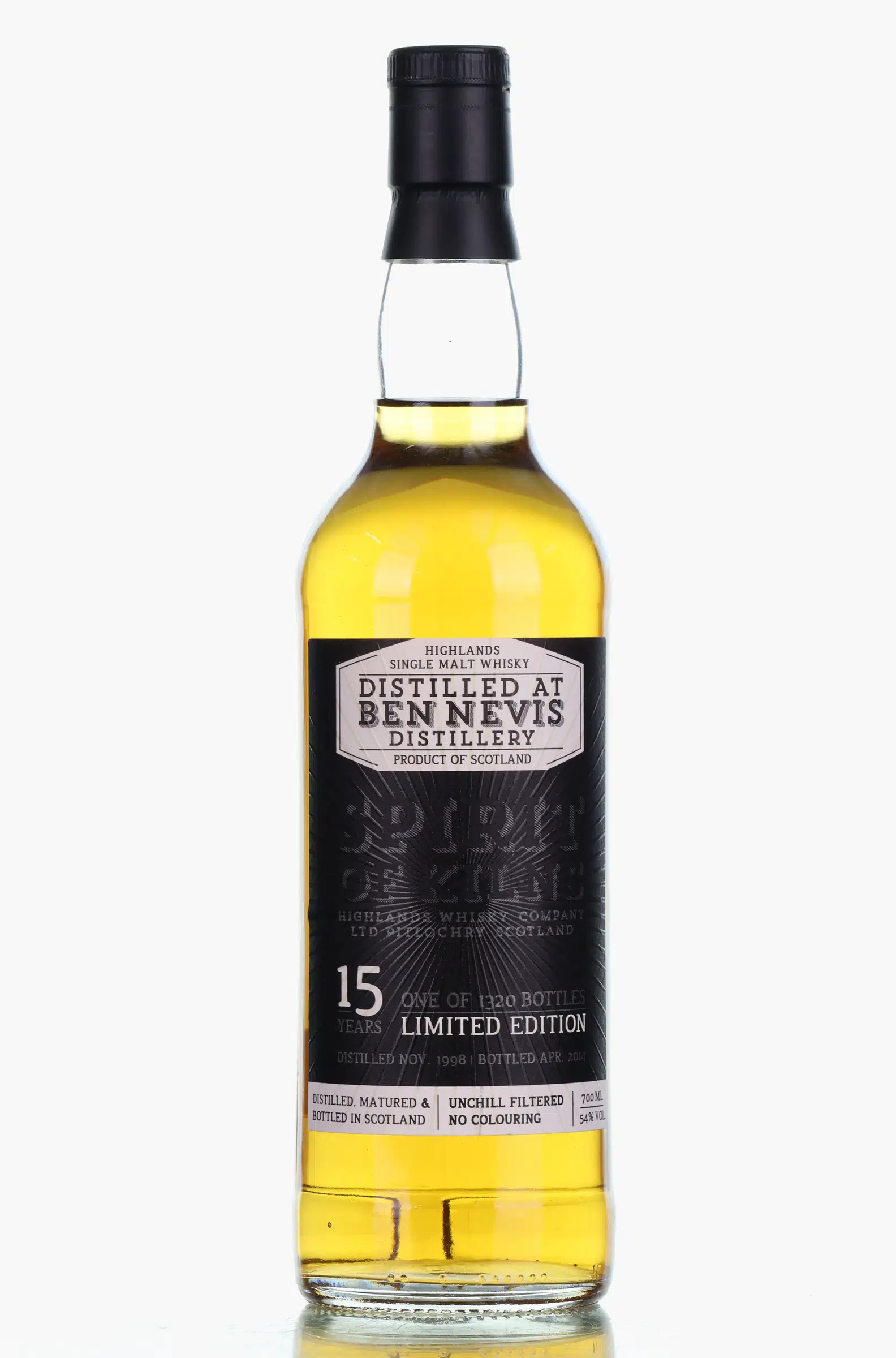 Ben Nevis Spirit Of Kilns Limited Edition 15 Year Old, 1998, Highlands Whisky Company, 54% whisky bottle