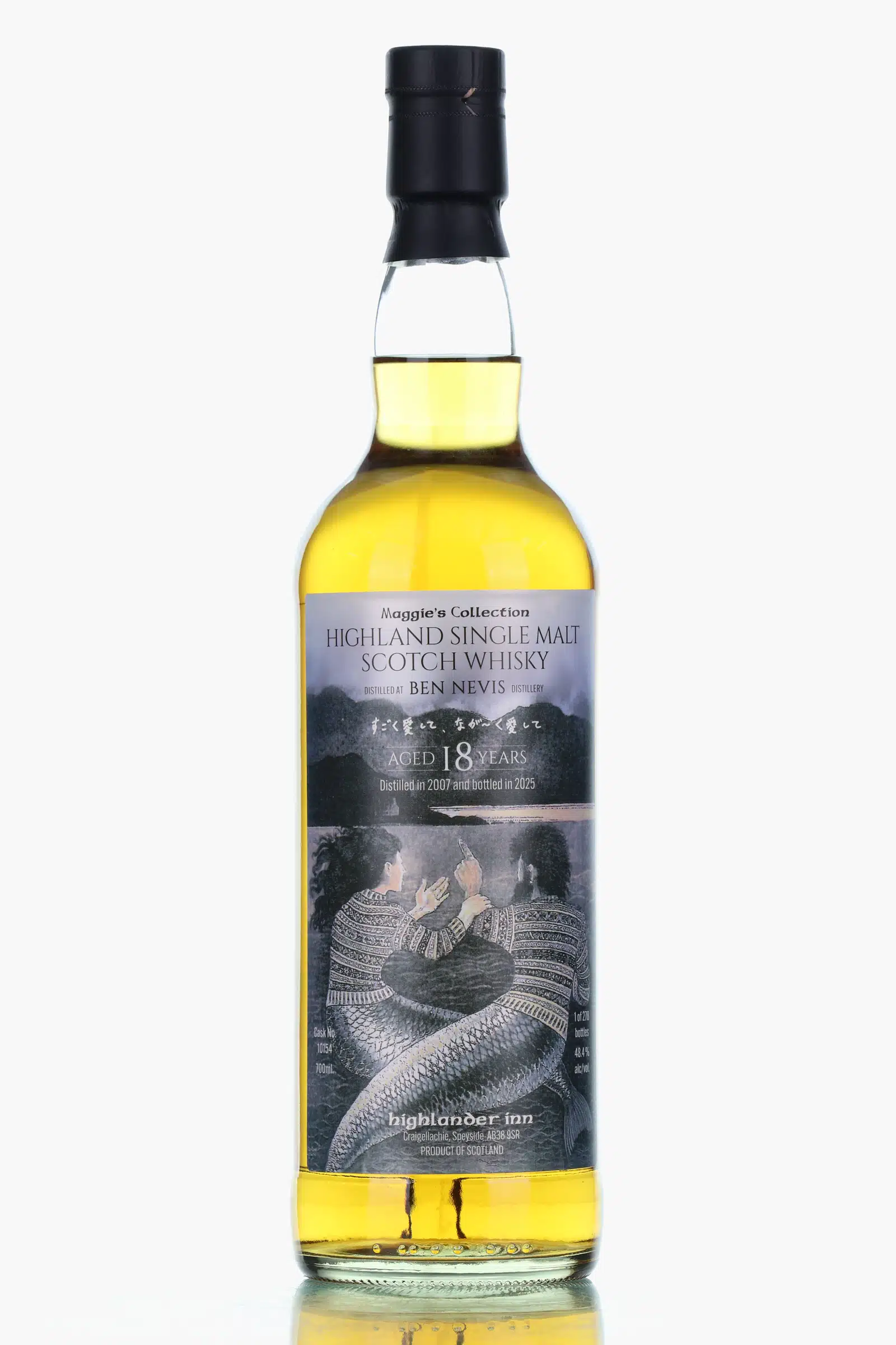 Ben Nevis Maggie's Collection 18 Year Old, Cask #10154, 2007, Highlander Inn, 48.4% whisky bottle