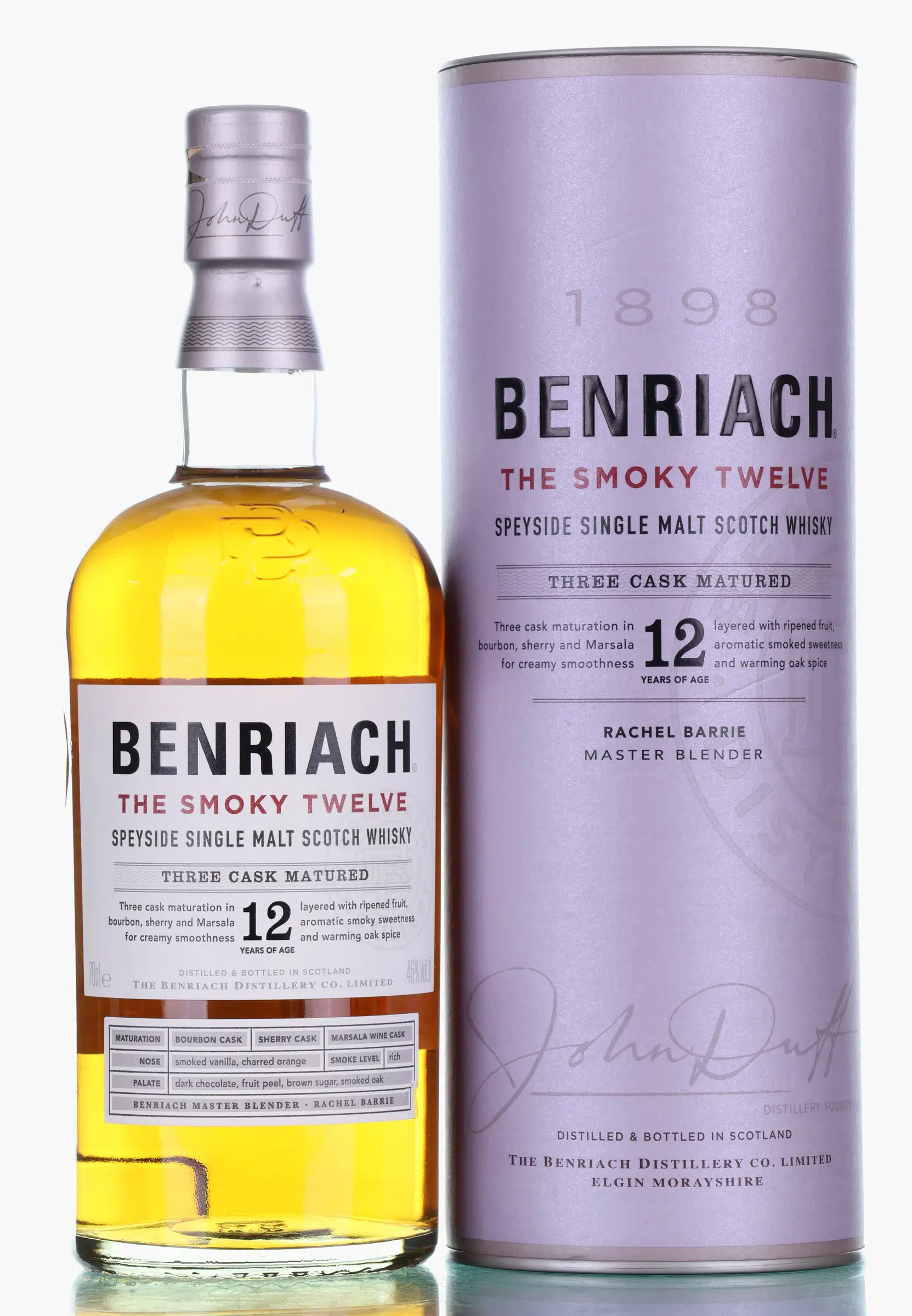 BenRiach The Smoky Twelve Three Cask Matured 12 Year Old, Bourbon, Marsala Wine & Sherry Cask, 46% whisky bottle
