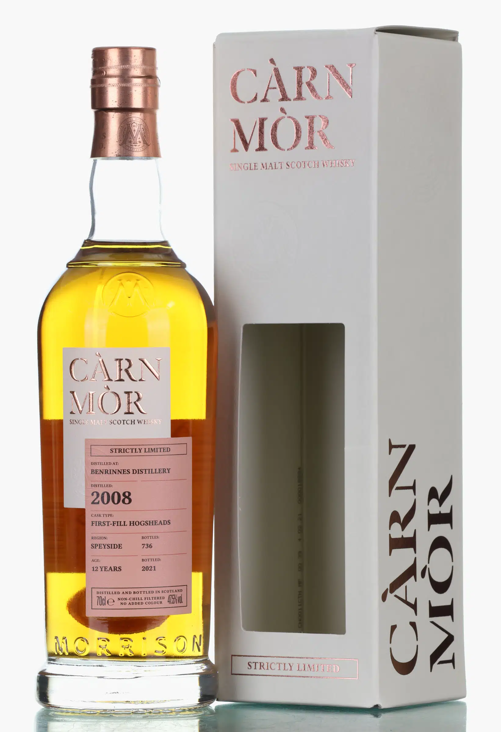 Benrinnes 12 Year Old, Bourbon Cask, 2008, Morrison Scotch Whisky Distillers, 47.5% whisky bottle