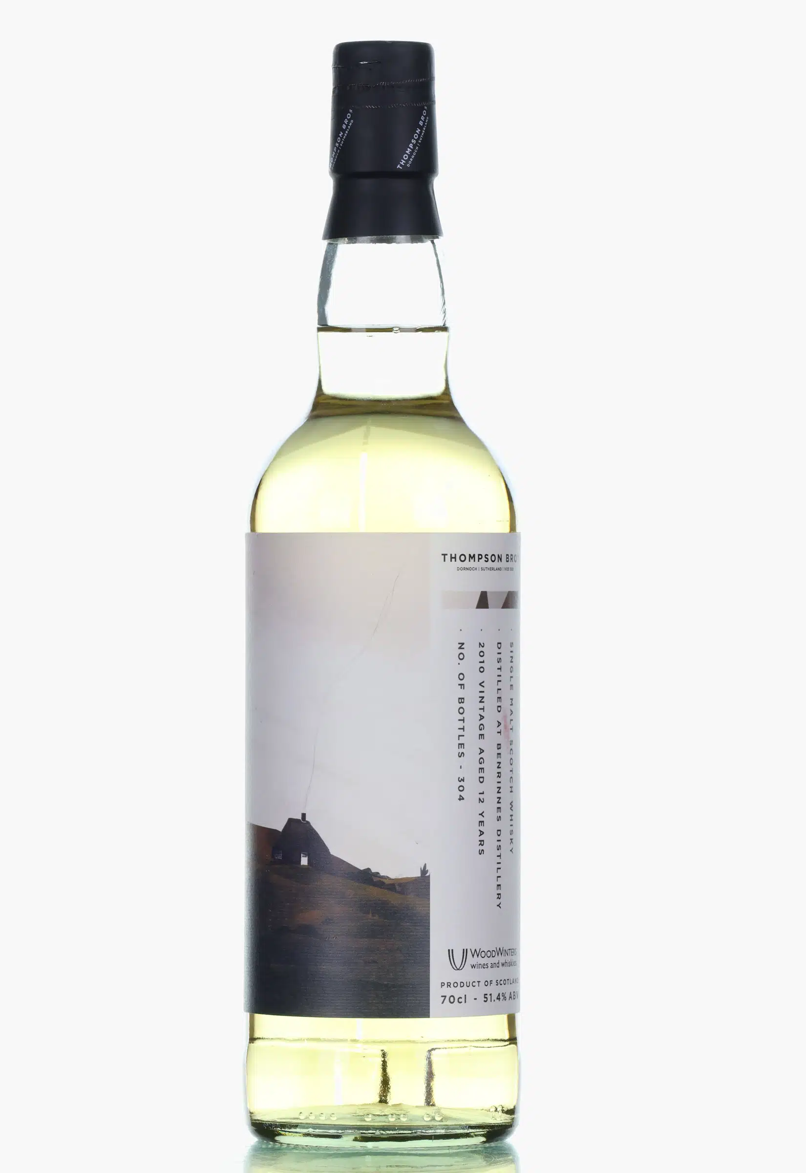 Benrinnes 12 Year Old, Refill Hogshead Cask, 2010, Thompson Bros, 51.4% whisky bottle