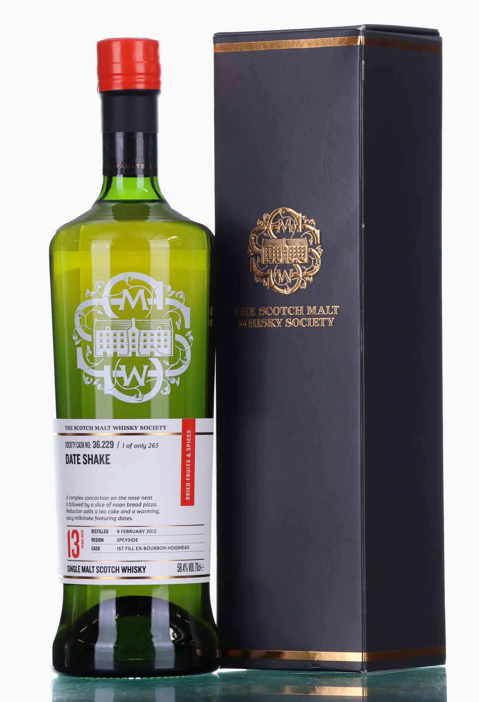 Benrinnes Date Shake 13 Year Old, Bourbon Cask, Cask #36.229, 2012, The Scotch Malt Whisky Society, 58.4% whisky bottle