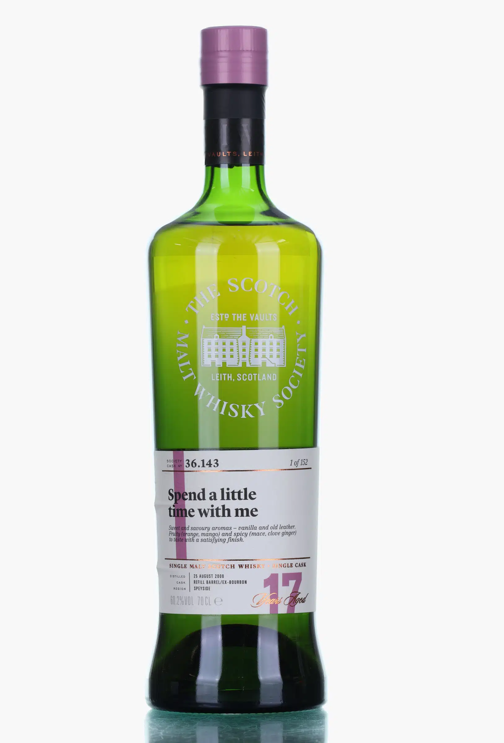 Benrinnes 17 Years Old 2000 SMWS 36.143 | Spend a Little Time with Me, Bourbon Cask, Cask #36.143, 2000, The Scotch Malt Whisky Society, 60.2% whisky bottle