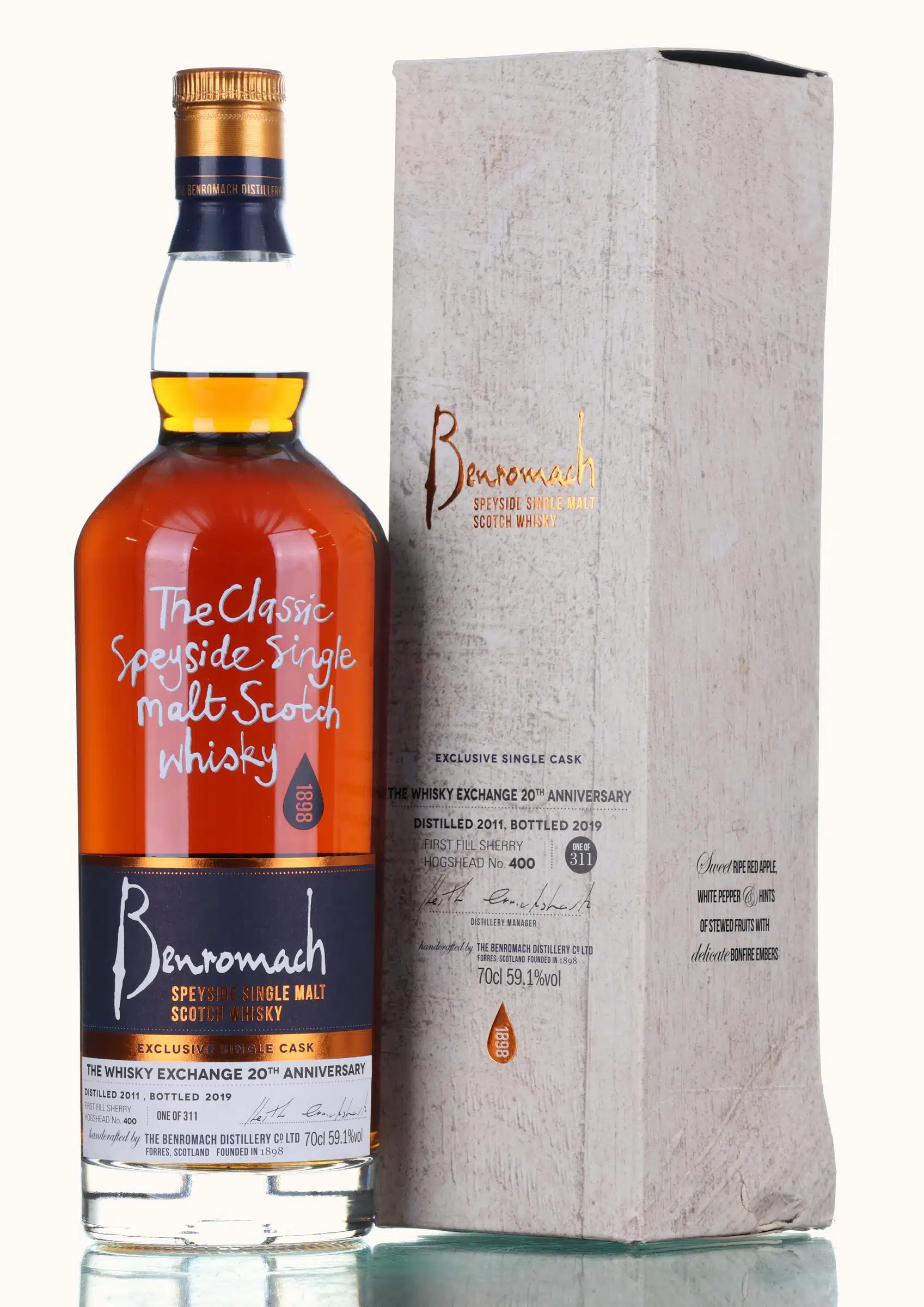 Benromach The Whisky Exchange 20th Anniversary 8 Year Old, Sherry Cask, Cask #400, 2019, 59.1% whisky bottle