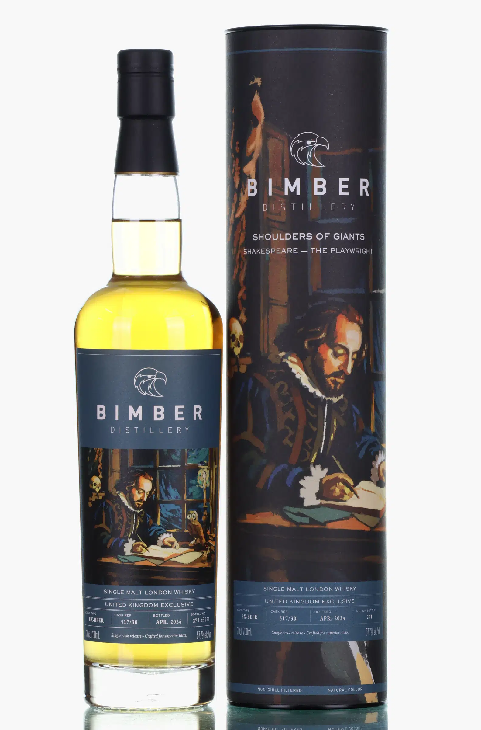 Bimber Shoulders Of Giants Shakespeare The Playwright UK Exclusive, Ex-Bourbon & Ex-Beer Cask Finish, Cask #517/30, 2024, 57.7% whisky bottle