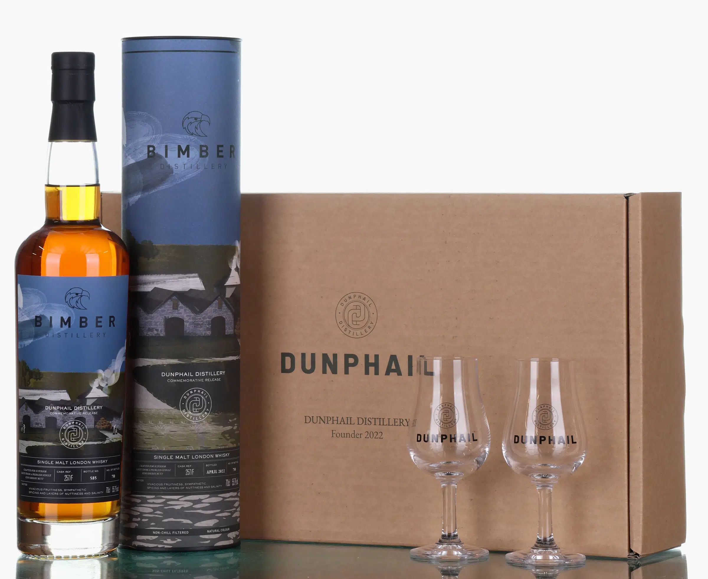 Bimber Dunphail Commemorative Release, Bourbon & Fino Sherry Cask, Cask #251/F, 2022, 55.7% whisky bottle