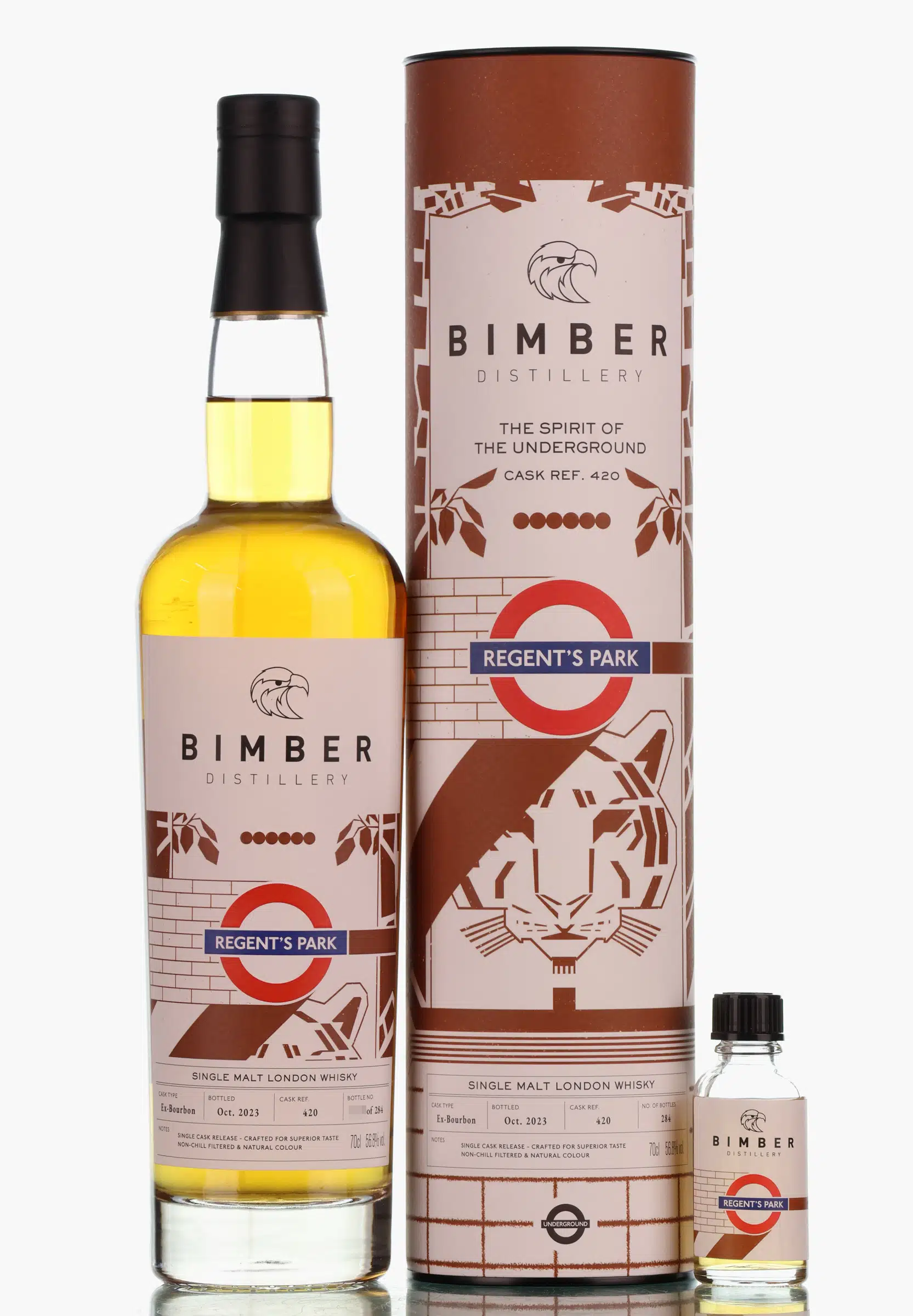 Bimber The Spirit of the Underground - Regent's Park 5 Year Old, Bourbon Cask, Cask #420, 2023, 56.8% whisky bottle