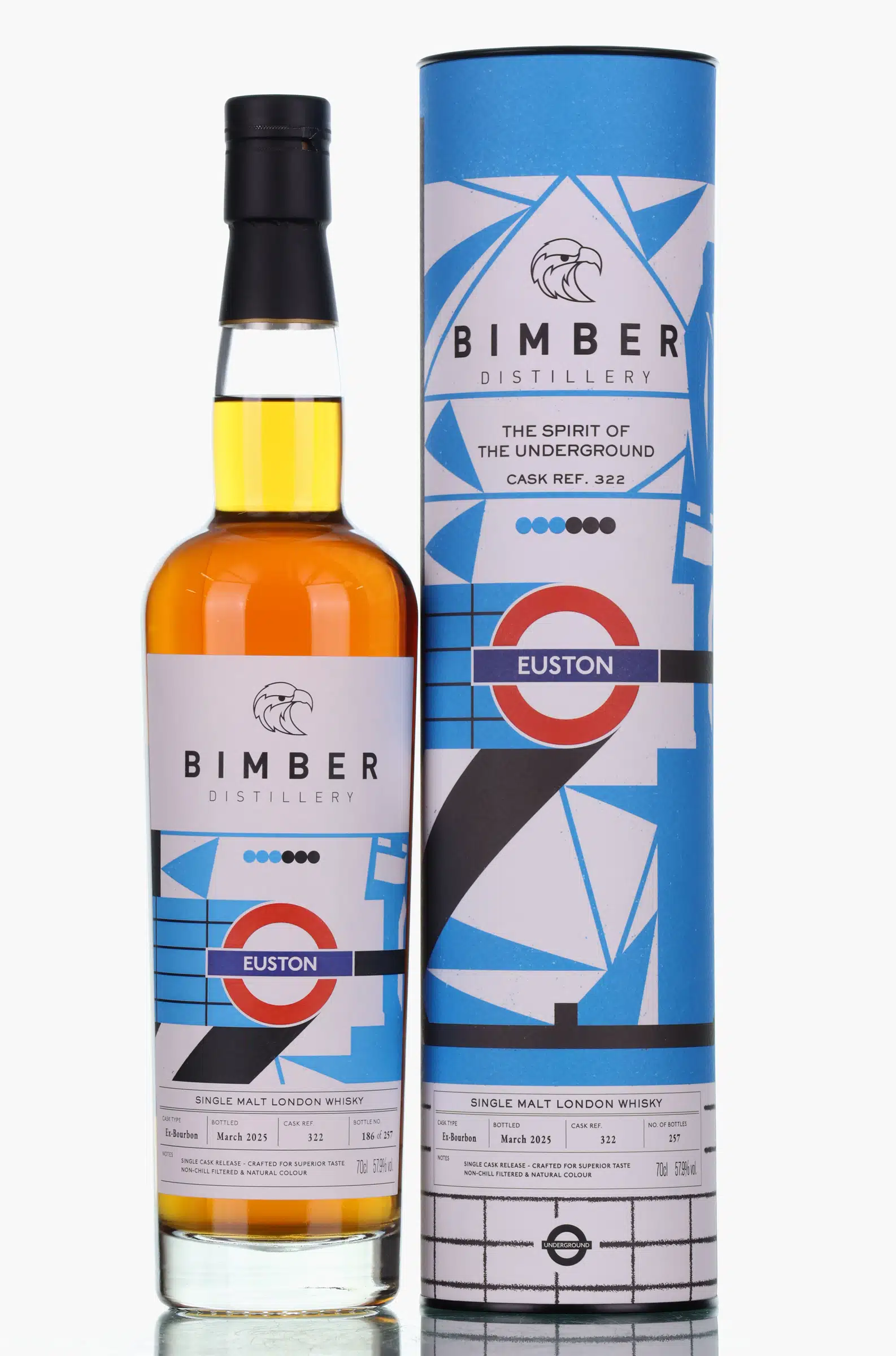 Bimber The Spirit Of The Underground Euston, Bourbon Cask, Cask #322, 2021, 57.9% whisky bottle