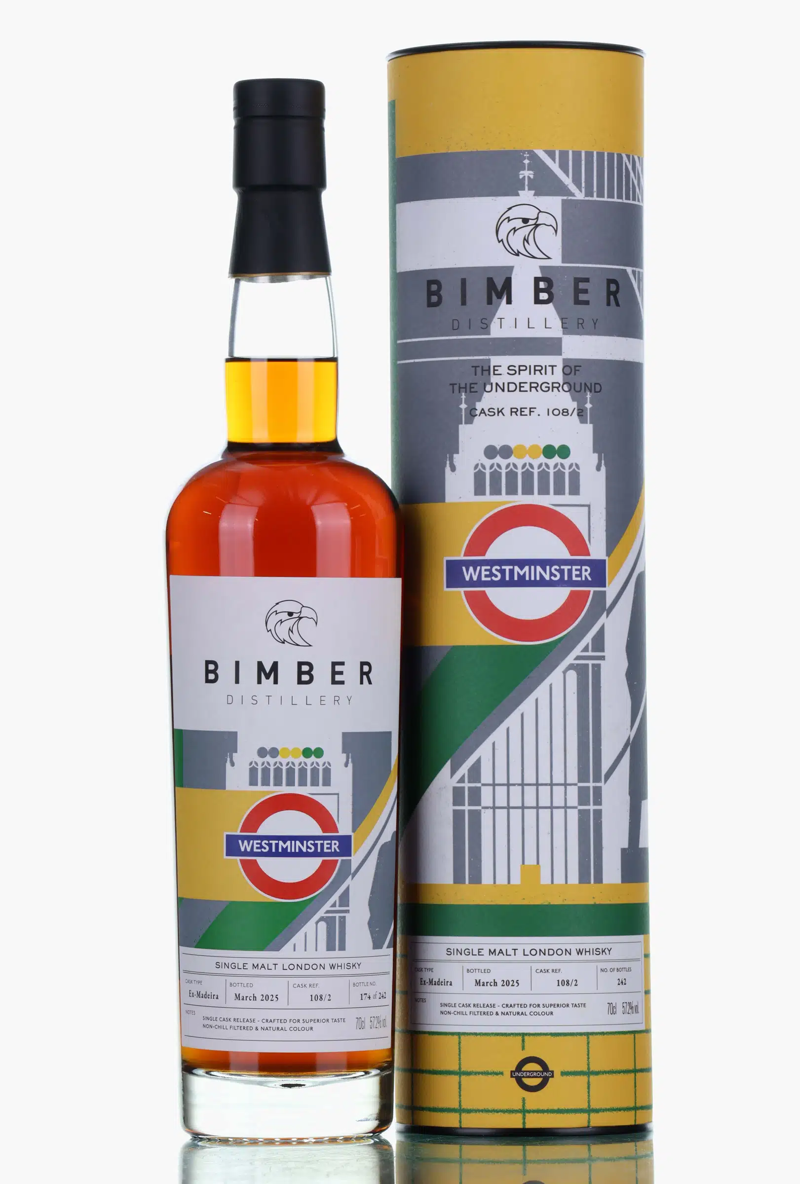 Bimber The Spirit Of The Underground Westminster, Madeira Cask, Cask #108/2, 2025, 57.2% whisky bottle