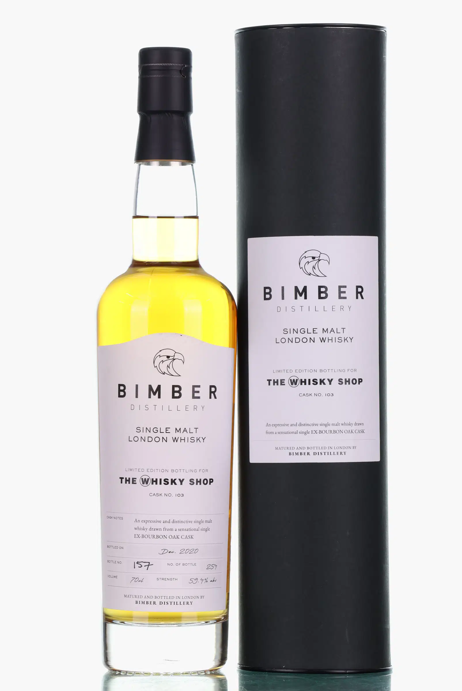 Bimber Single Cask For The Whisky Shop 4 Year Old, Ex-Bourbon Cask, Cask #103, 2022, 59.4% whisky bottle