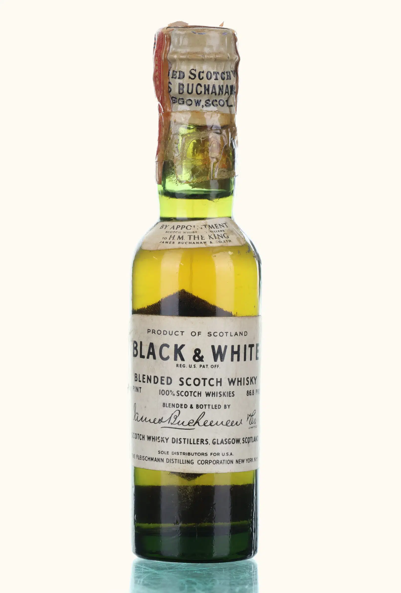 Black White Blended Scotch Whisky 1940 50s Us Import