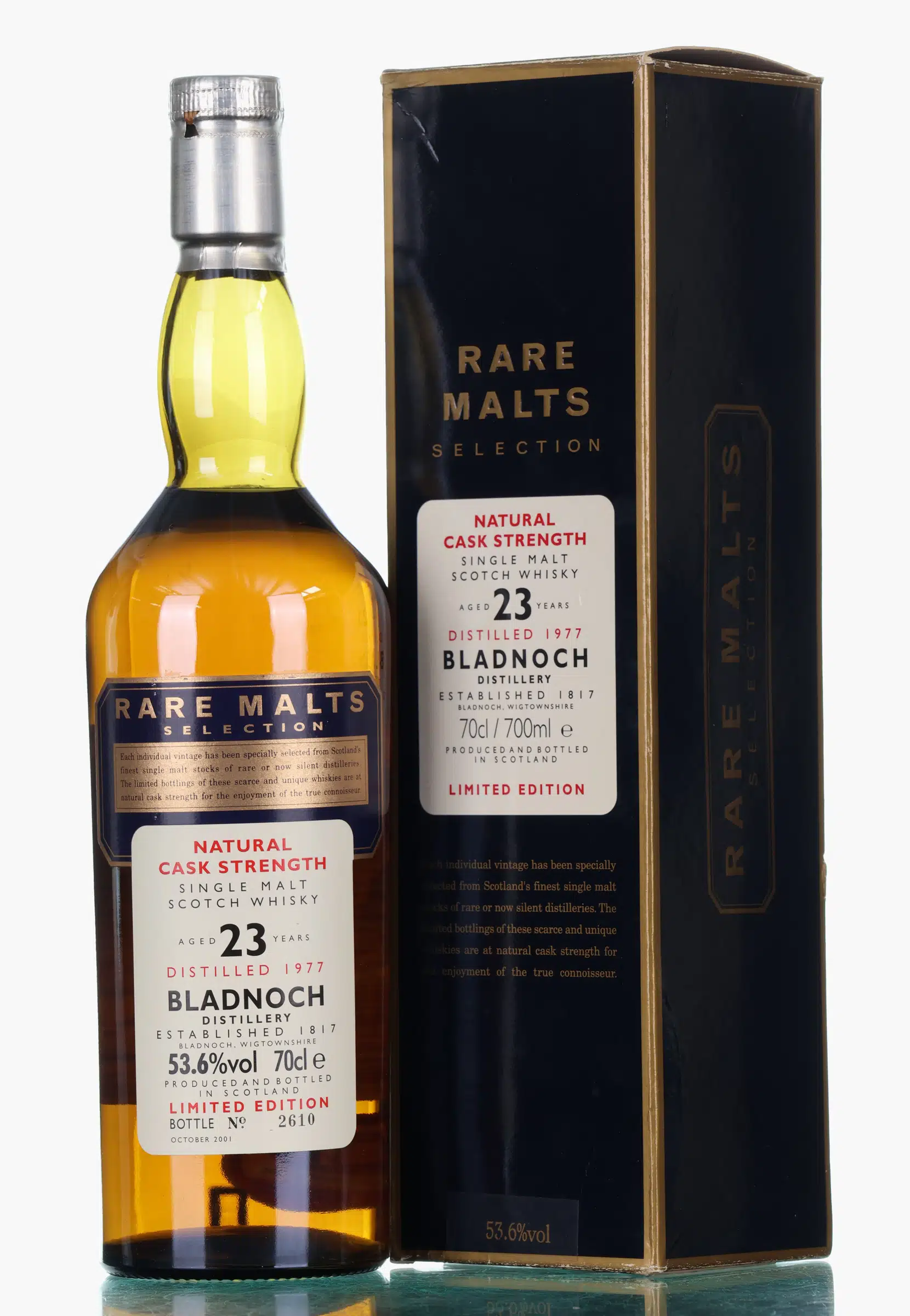 Rare Malts Bladnoch 1977 23 Year Old, Oak Cask, 2001, 53.6% whisky bottle