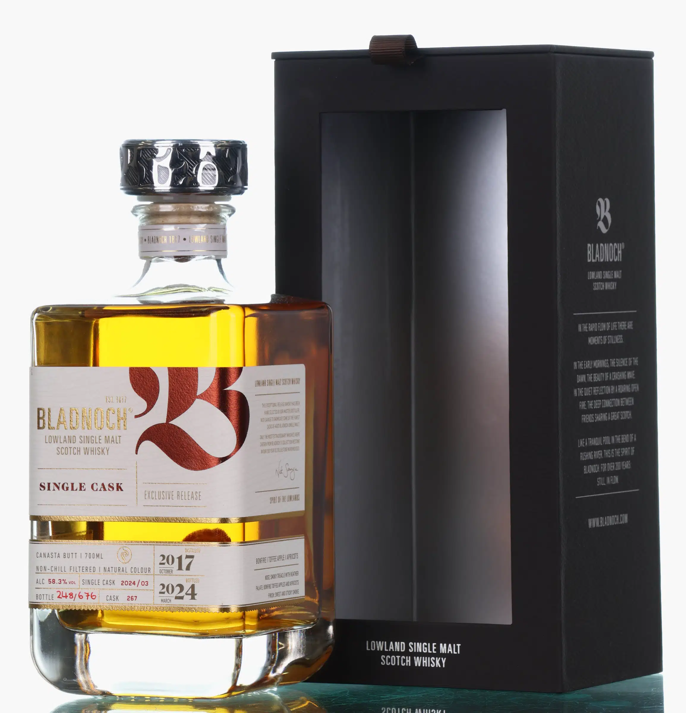 Bladnoch 2017 Single Cask 7 Year Old, Canasta Cask, Cask #267, 2024, 58.3% whisky bottle