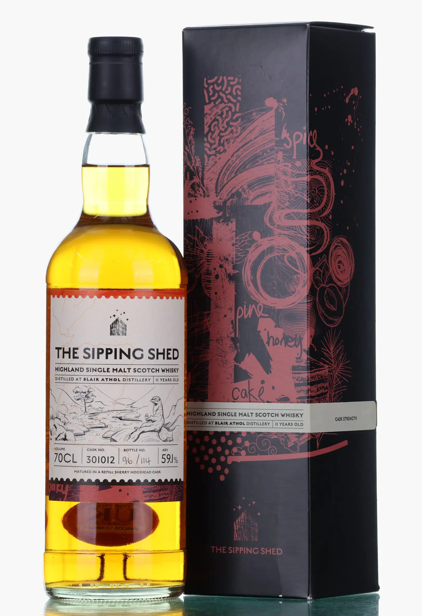 Blair Athol The Sipping Shed 11 Year Old, Sherry Cask, Cask #301012, The Sipping Shed, 59.1% whisky bottle