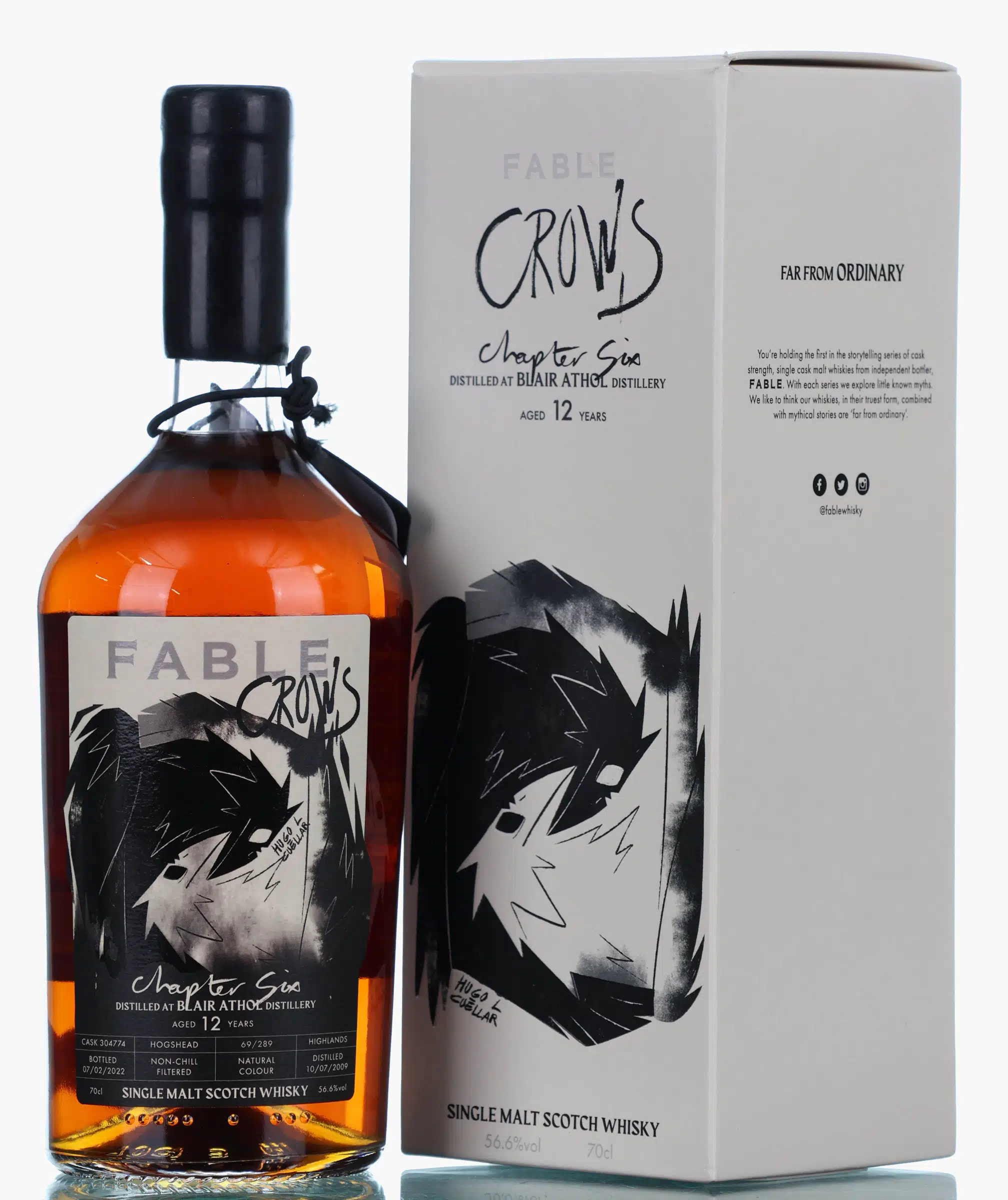Blair Athol Fable Vol. 1 Chapter 6 'Crows' 12 Year Old, Hogshead Cask, Cask #304774, 2009, Fable, 56.6% whisky bottle