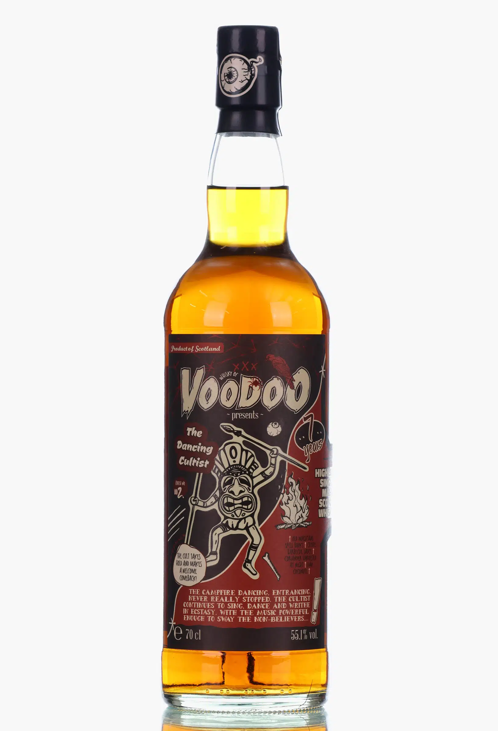 Blair Athol Whisky of Voodoo The Dancing Cultist II 7 Year Old, Oloroso Sherry Cask, Batch No. 2, 2016, Brave New Spirits, 55.1% whisky bottle