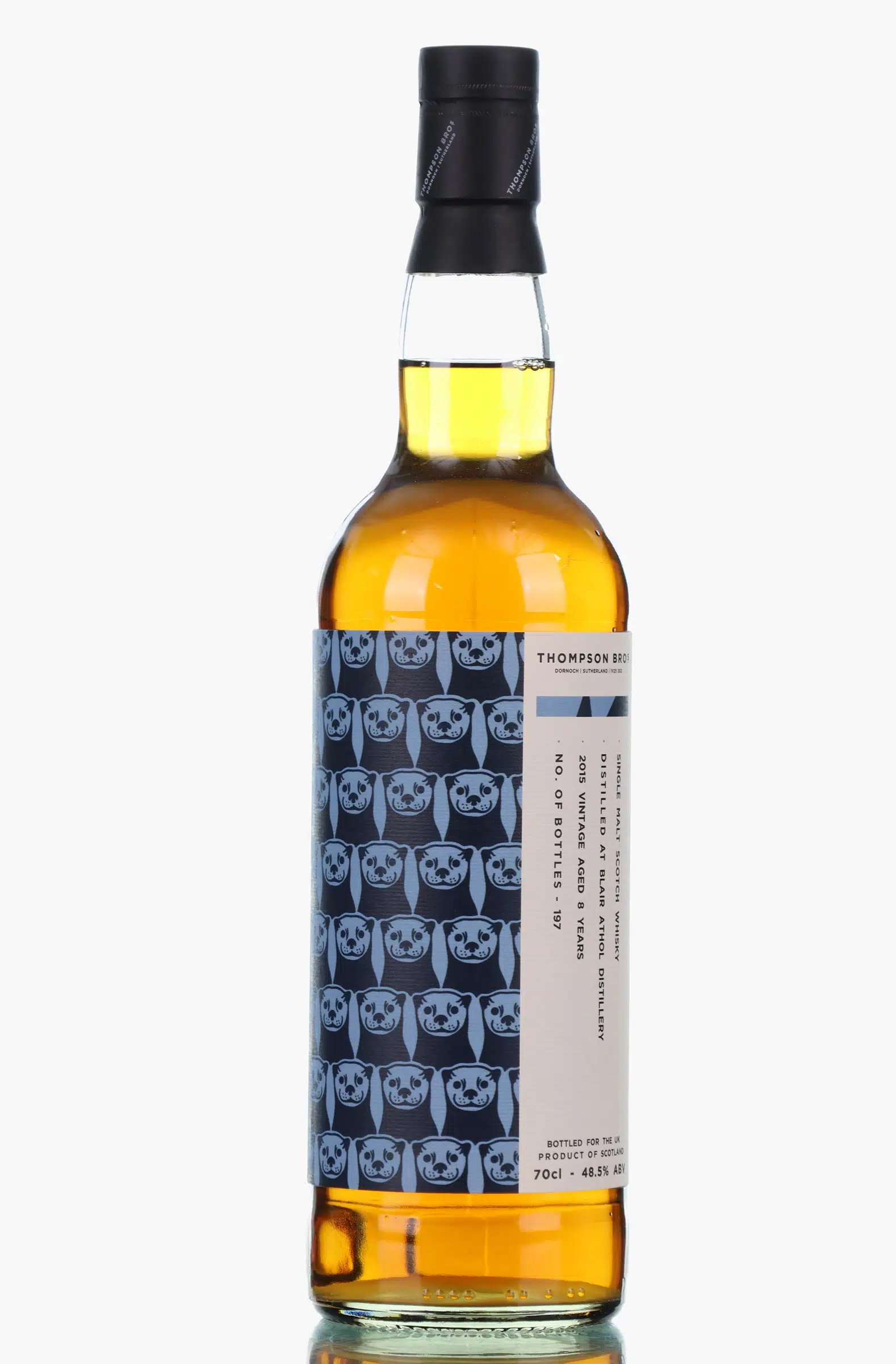 Blair Athol 8 Year Old, Oloroso Sherry Octave Cask, 2015, Thompson Bros, 48.5% whisky bottle