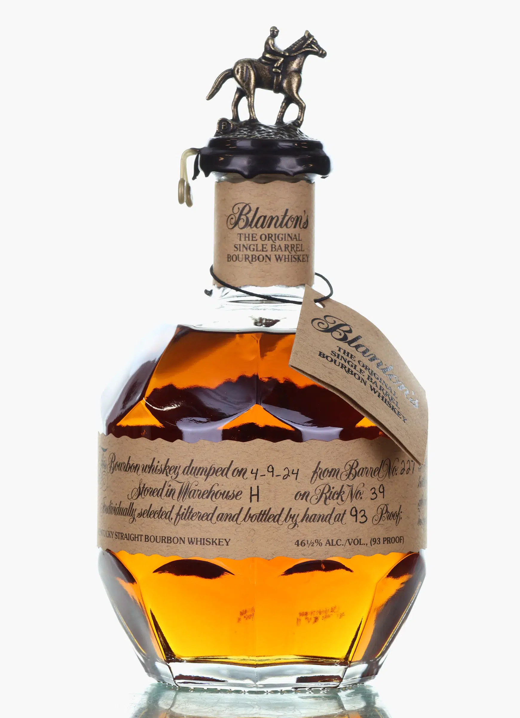 Blanton's The Original Single Barrel, New Charred Oak Cask, Cask #227, 2024, 46.5% whisky bottle