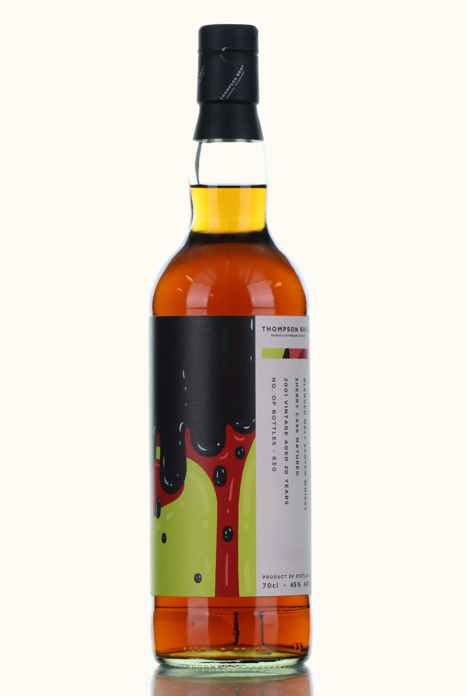 Blended Malt 20 Year Old, Sherry Cask, 2001, Thompson Bros, 45% whisky bottle