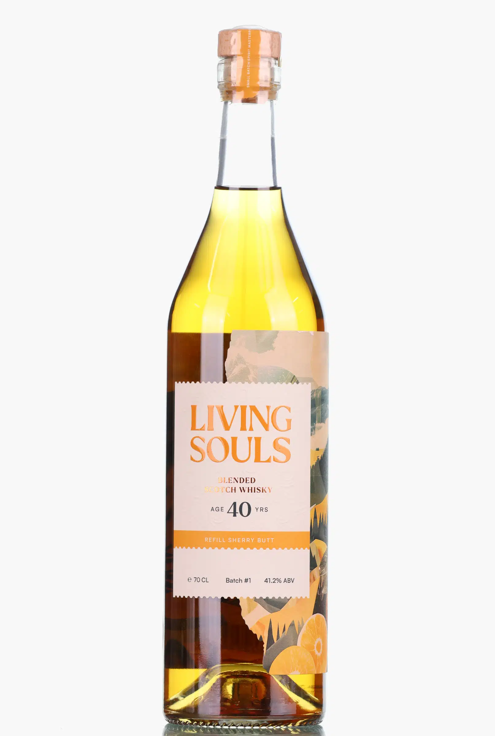 Living Souls Blended Scotch 40 Year Old, Refill Sherry Butt Cask, Batch No. 1, 1998, Living Souls, 41.2% whisky bottle