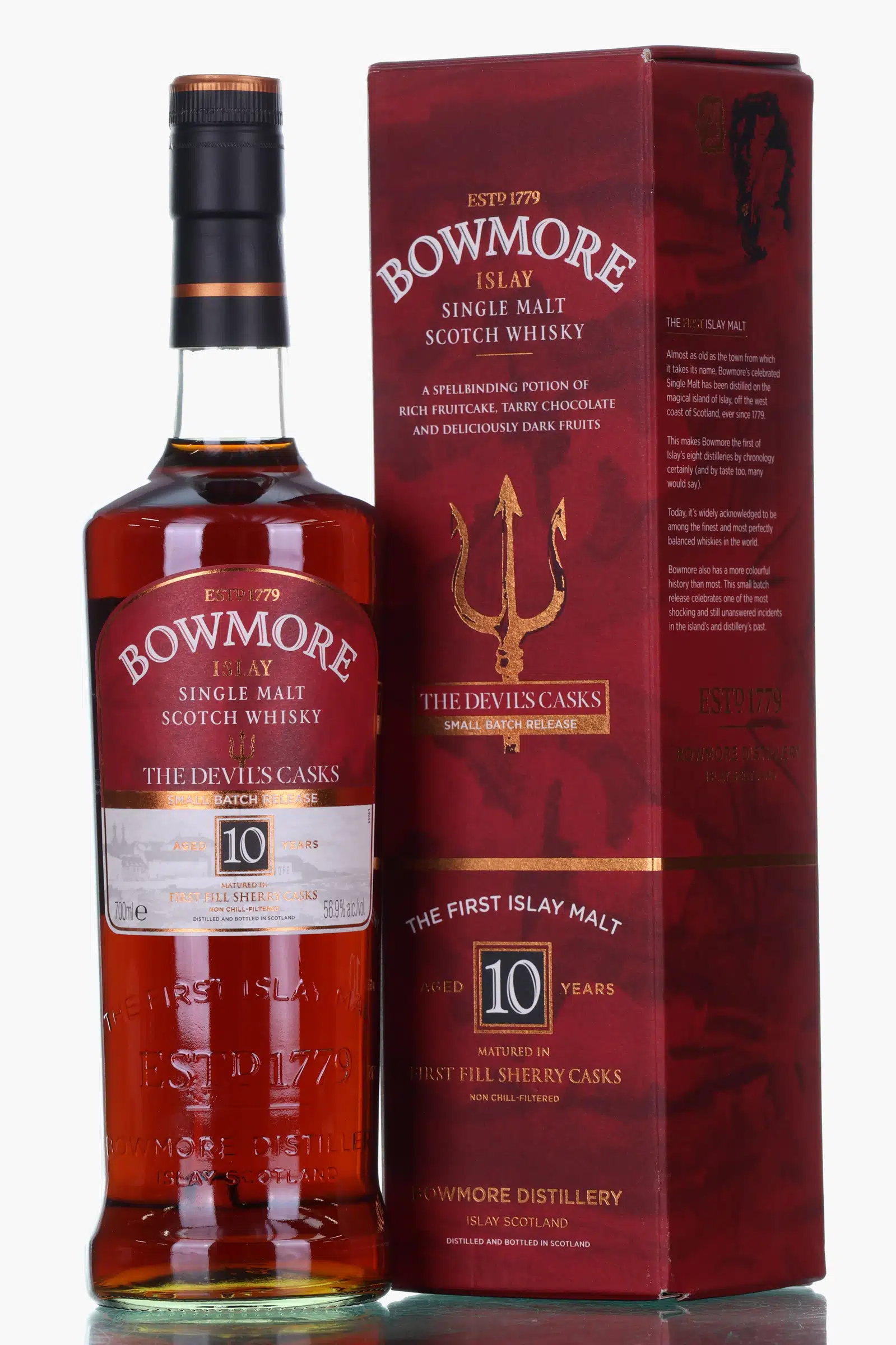 Bowmore The Devil's Cask 10 Year Old, Sherry Cask, Batch No. I, 56.9% whisky bottle