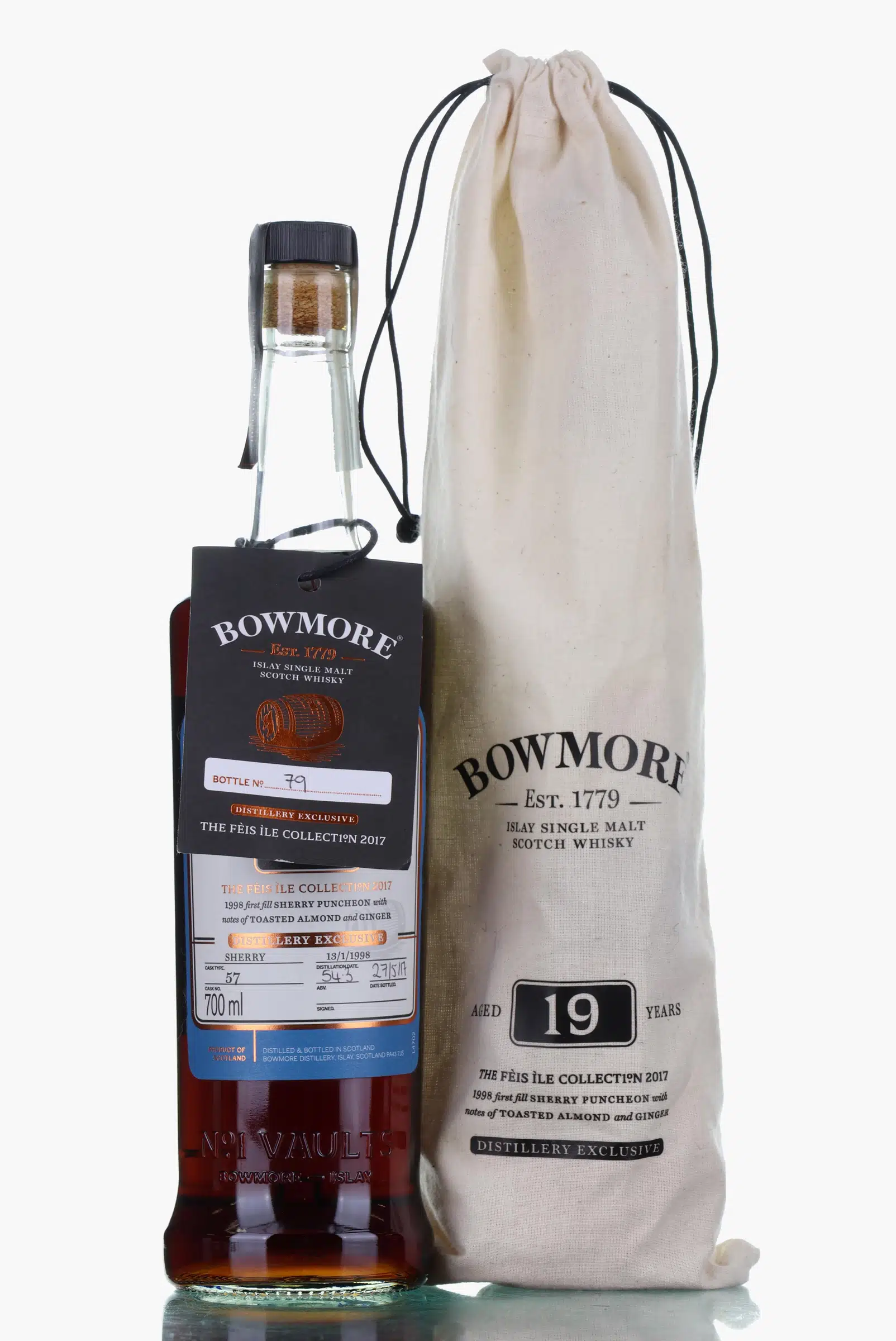Bowmore The Fèis Ìle Collection 19 Year Old, Sherry Cask, Cask #57, 2017, 54.3% whisky bottle
