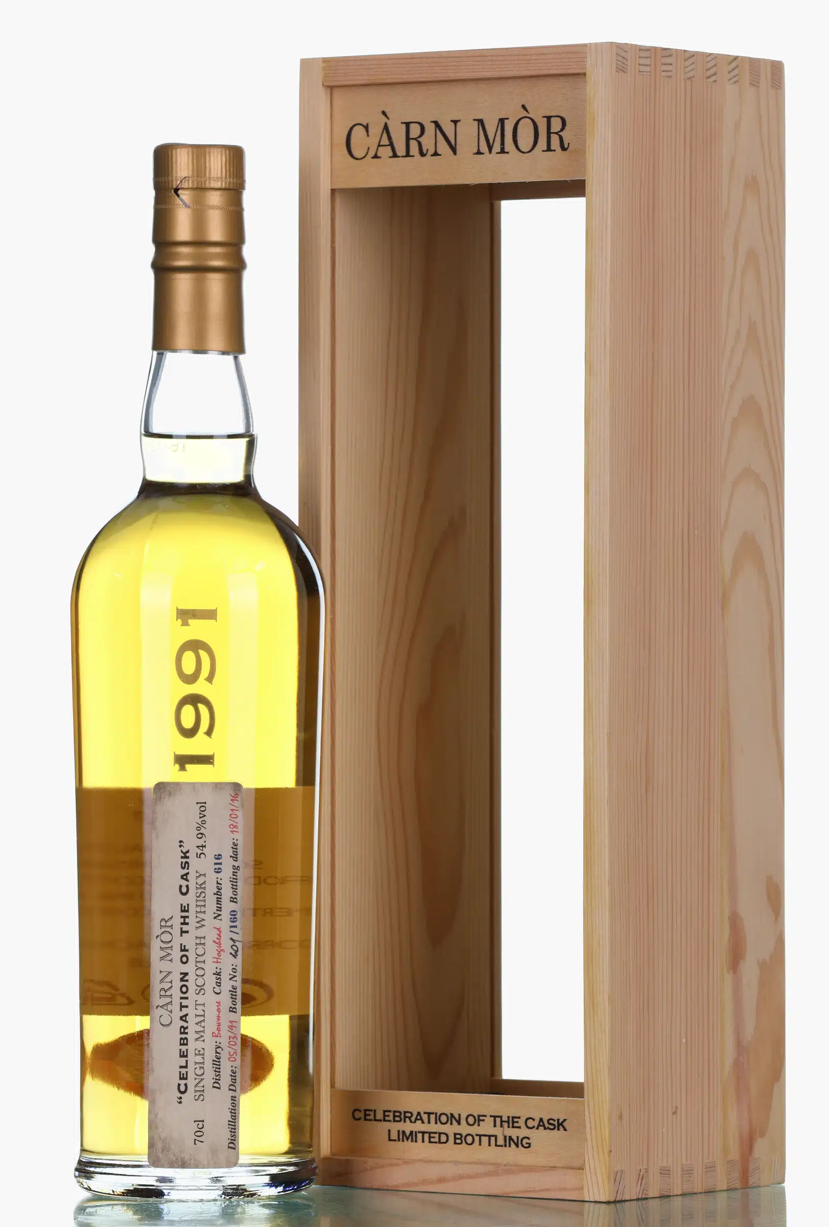 Bowmore Celebration of the Cask #24 Year Old, Bourbon Cask, Cask #616, 1991, Morrison & MacKay, 54.9% whisky bottle