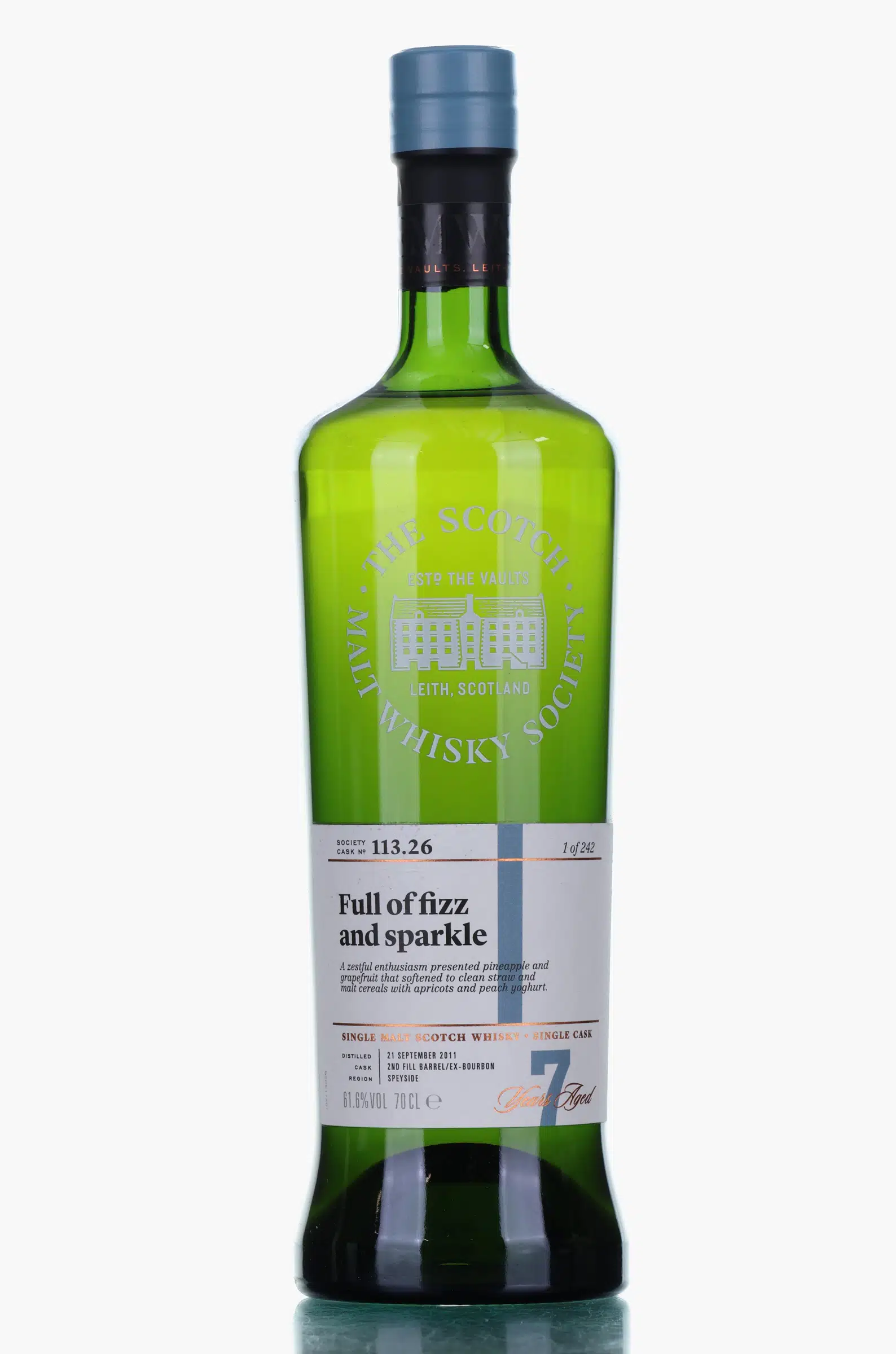 Braeval Full of Fizz & Sparkle 7 Year Old, Bourbon Cask, Cask #113.26, 2011, The Scotch Malt Whisky Society, 61.6% whisky bottle