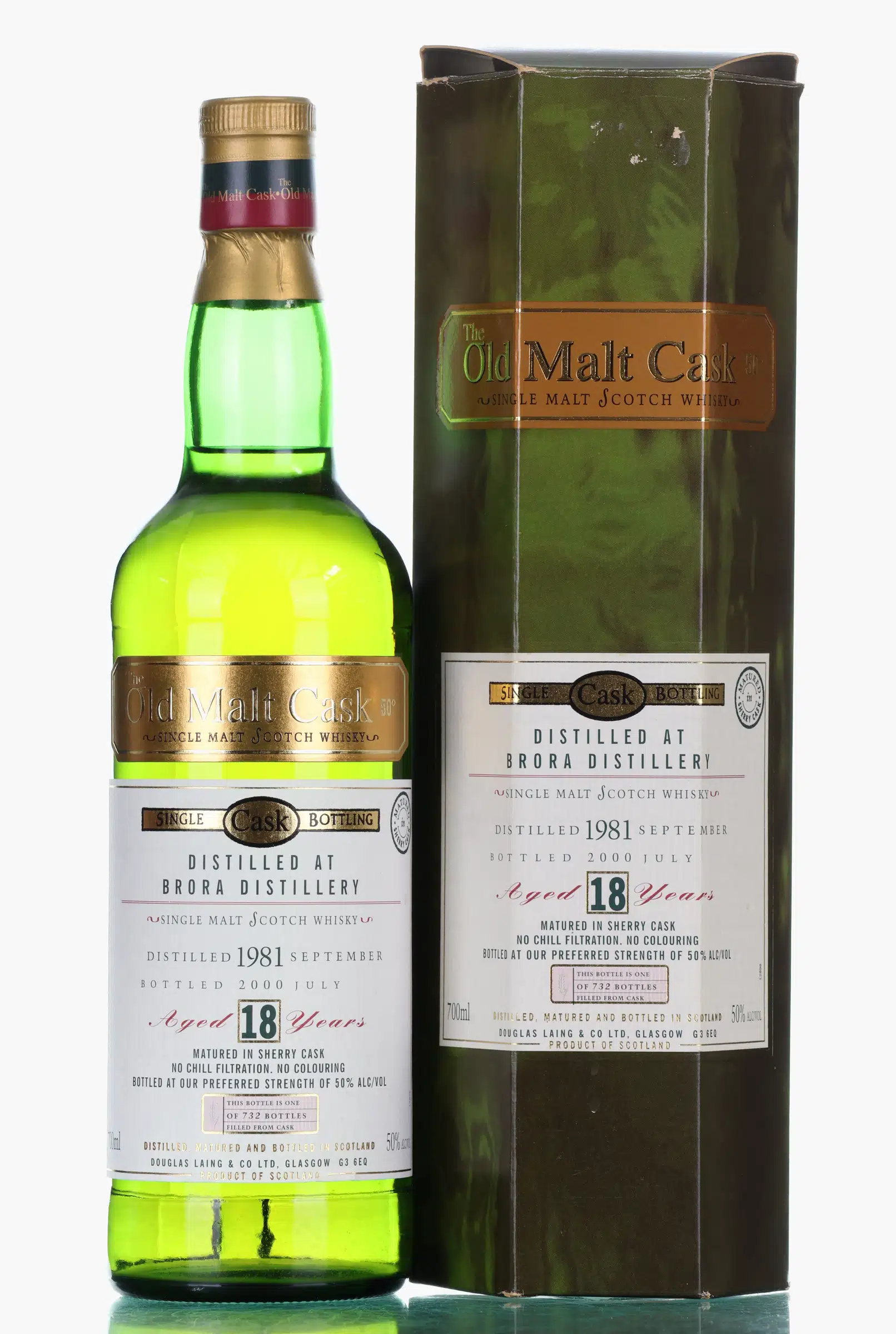 Brora The Old Malt Cask 18 Year Old, Sherry Cask, 1981, Douglas Laing, 50% whisky bottle