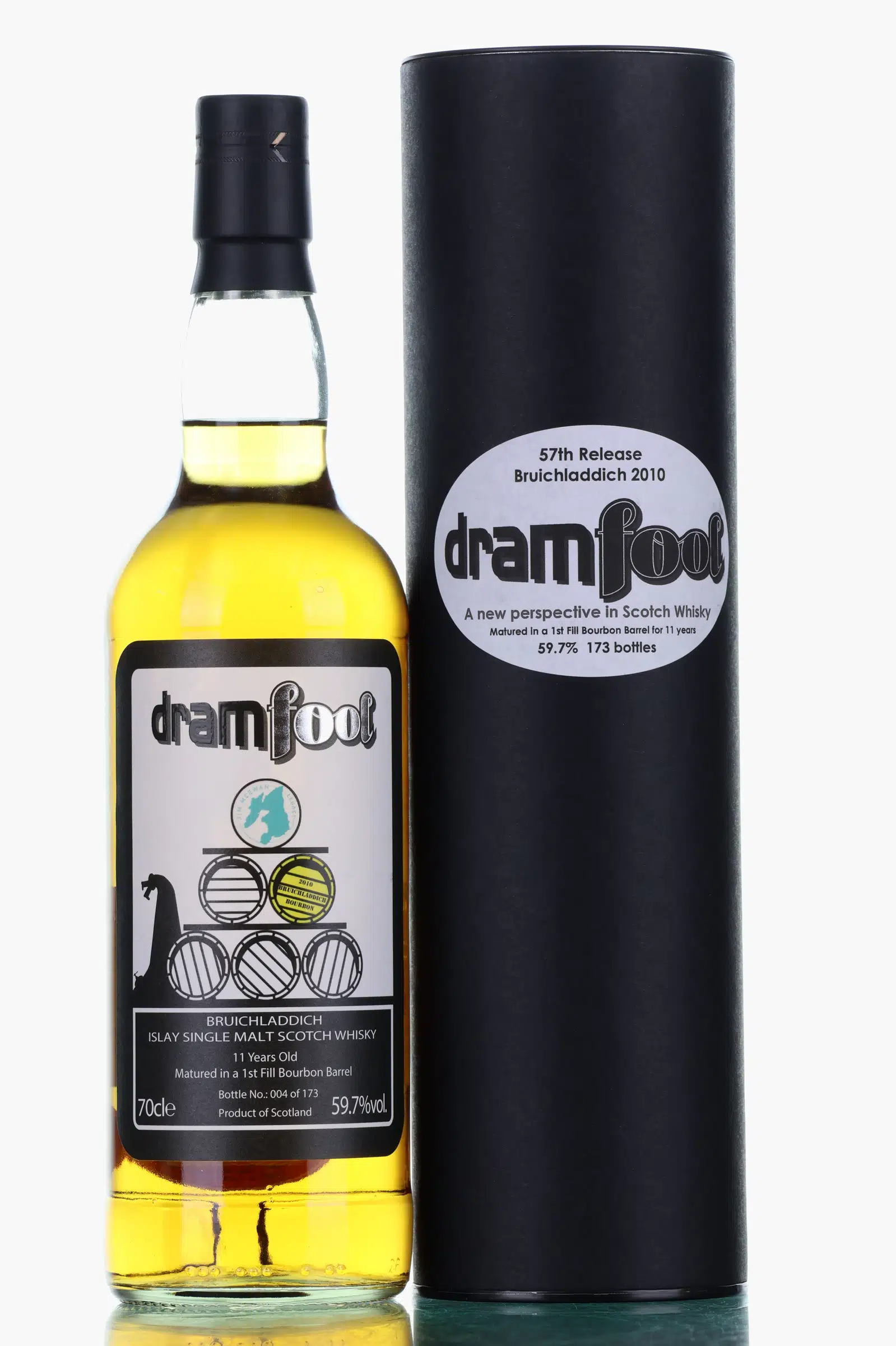 Bruichladdich 11 Year Old, Bourbon Cask, 57th Release, 2010, Dramfool, 59.7%