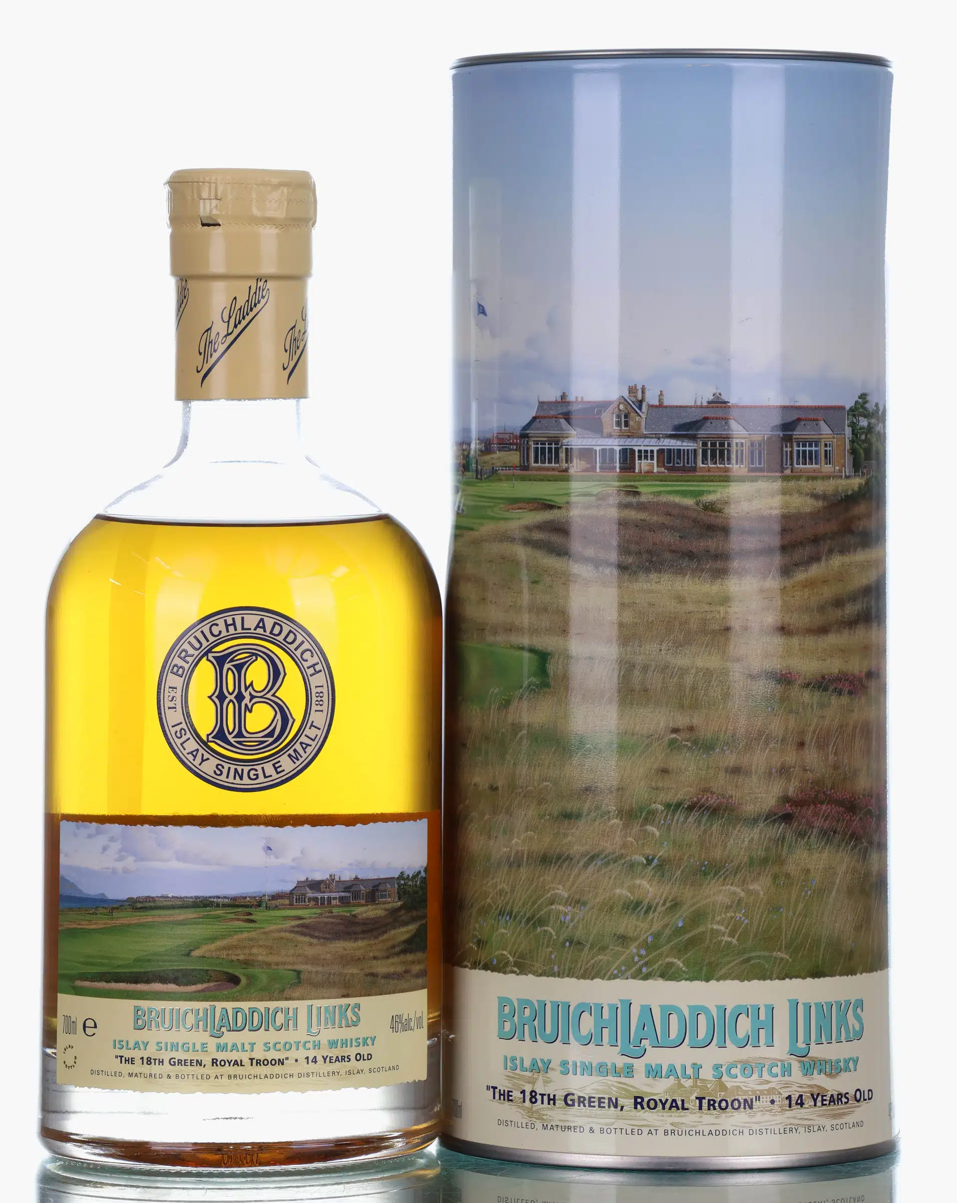 Bruichladdich Links 14 Year Old - The 18th Green, Royal Troon, Bourbon & Sherry Cask, 2004, 46% whisky bottle