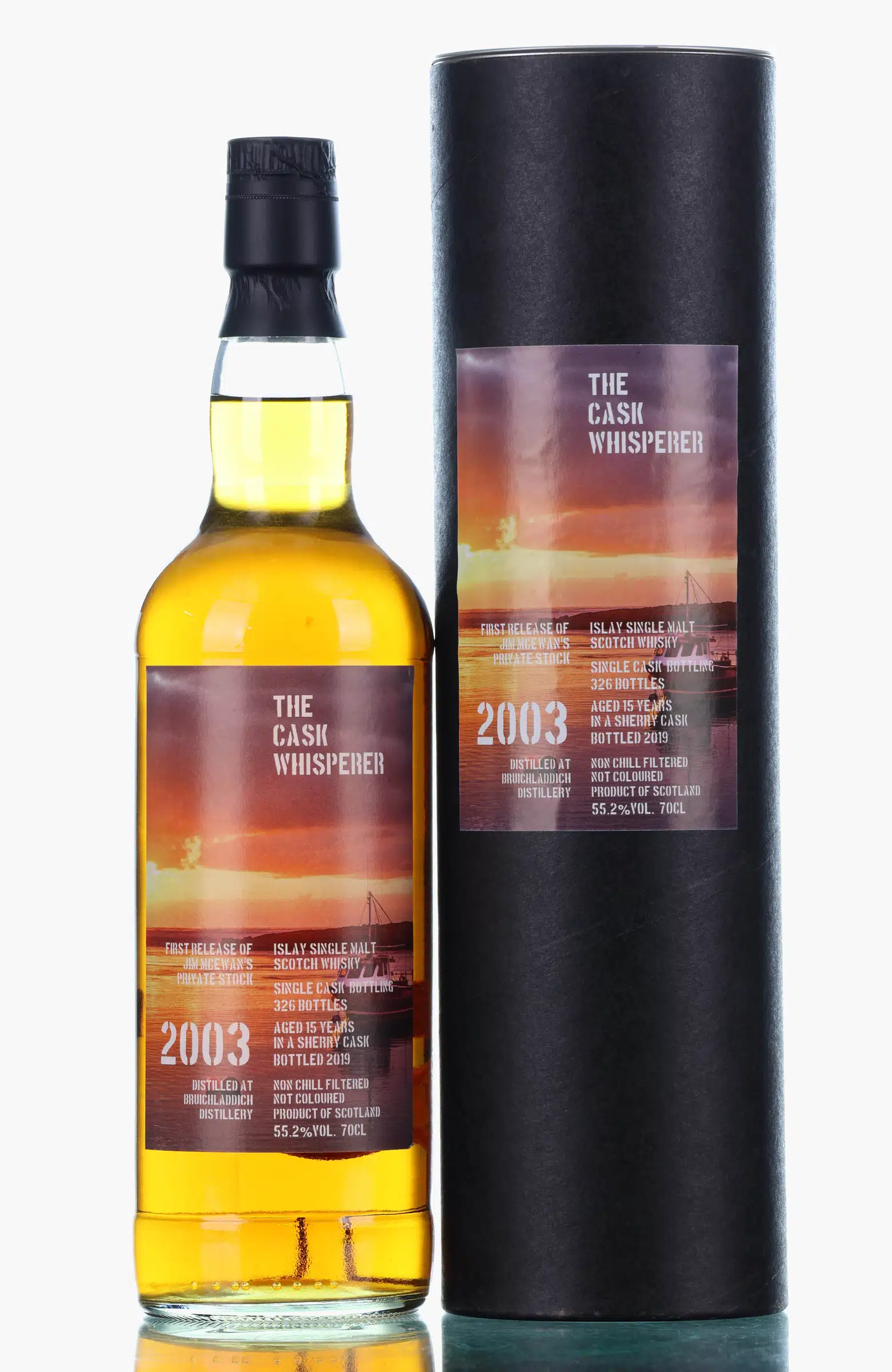 Bruichladdich The Cask Whisperer 15 Year Old, Sherry Cask, 1st Release, 2003, The Cask Whisperer, 55.2% whisky bottle