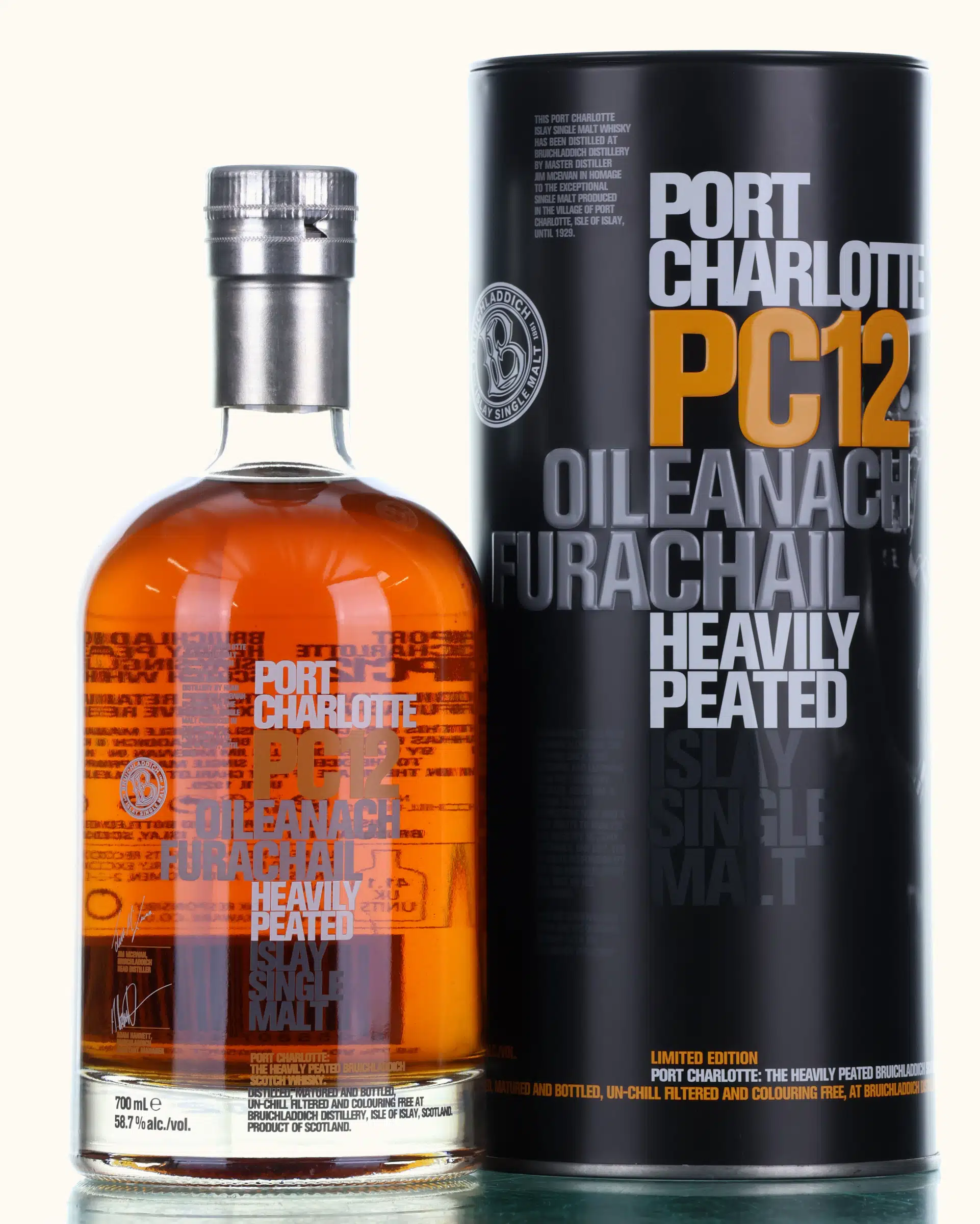 Port Charlotte PC12 Oileanach Furachail 12 Year Old, Bourbon & Sherry Cask, 2014, 58.7% whisky bottle