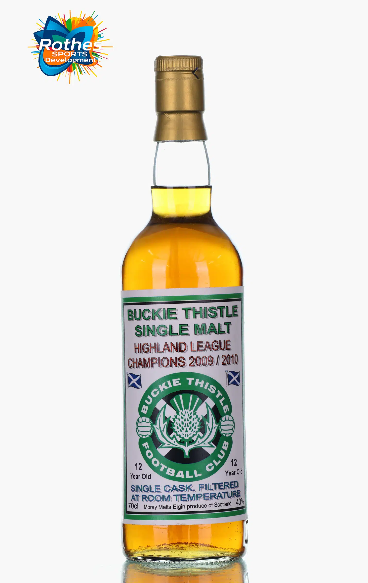 Moray Malts Buckie Thistle Football Club 12 Year Old, 40% whisky bottle