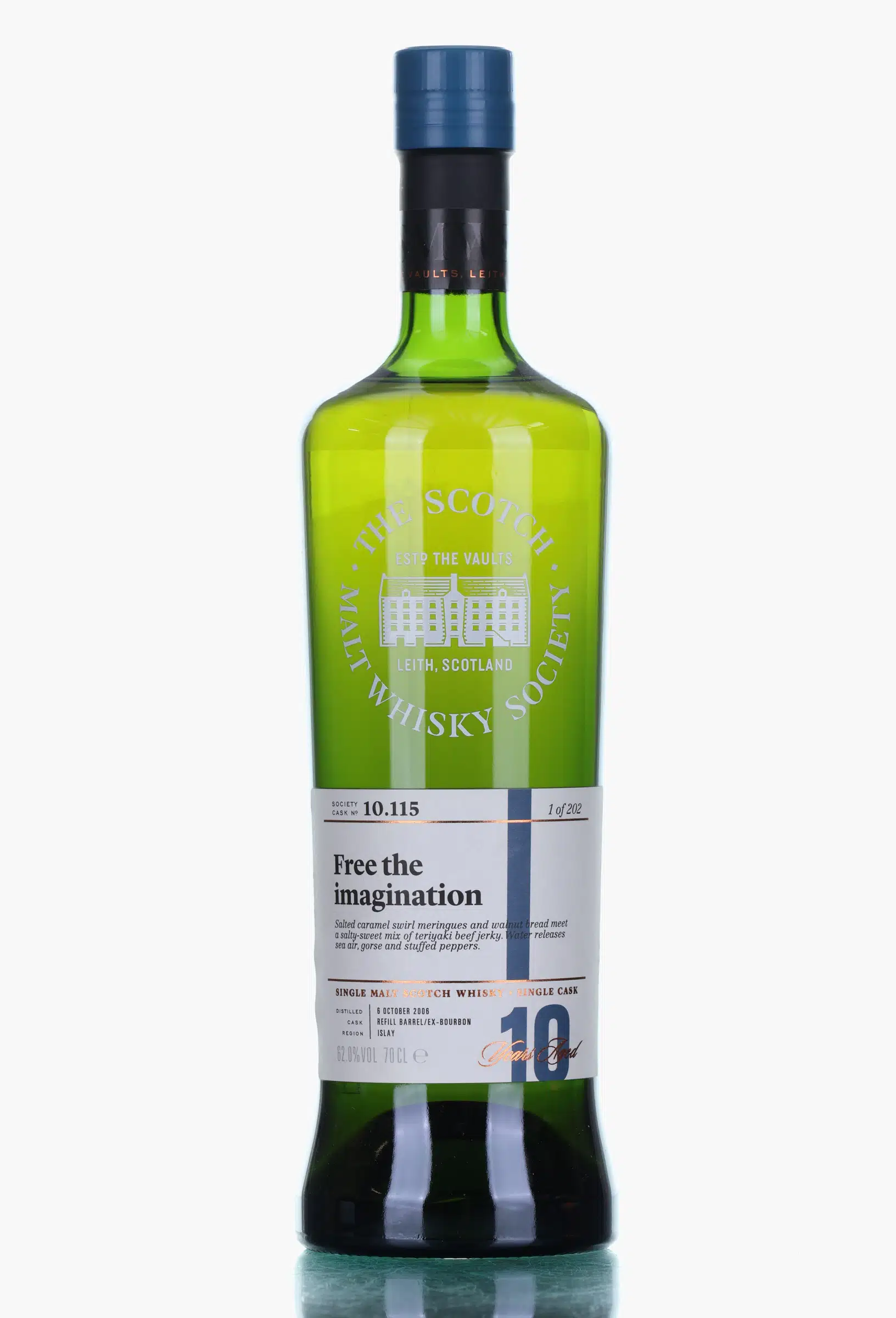 Bunnahabhain Free the Imagination 10 Year Old, Bourbon Cask, Cask #10.115, 2006, The Scotch Malt Whisky Society, 62% whisky bottle