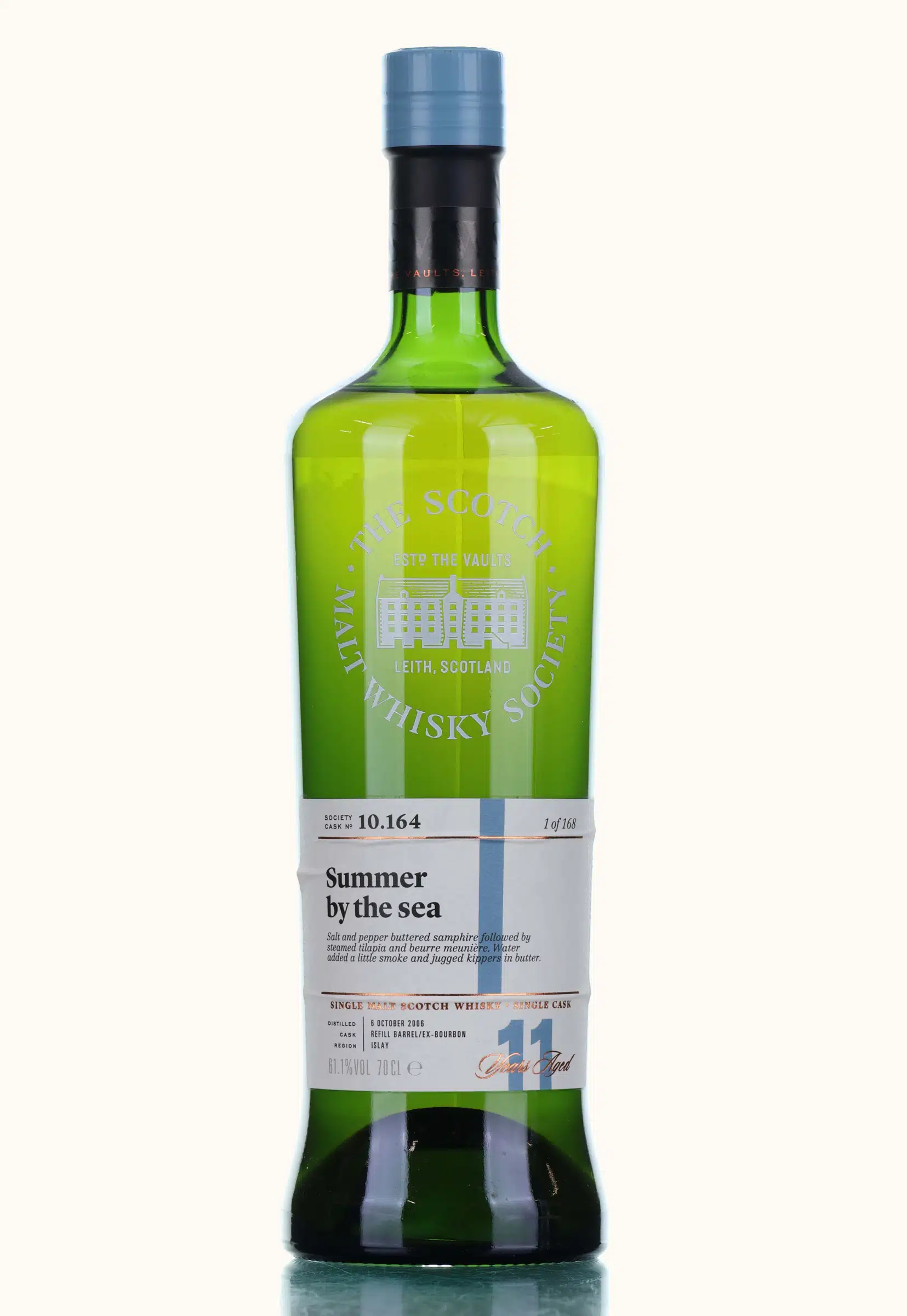 Bunnahabhain Summer by the Sea 11 Year Old, Bourbon Cask, Cask #10.164, 2006, The Scotch Malt Whisky Society, 61.1% whisky bottle