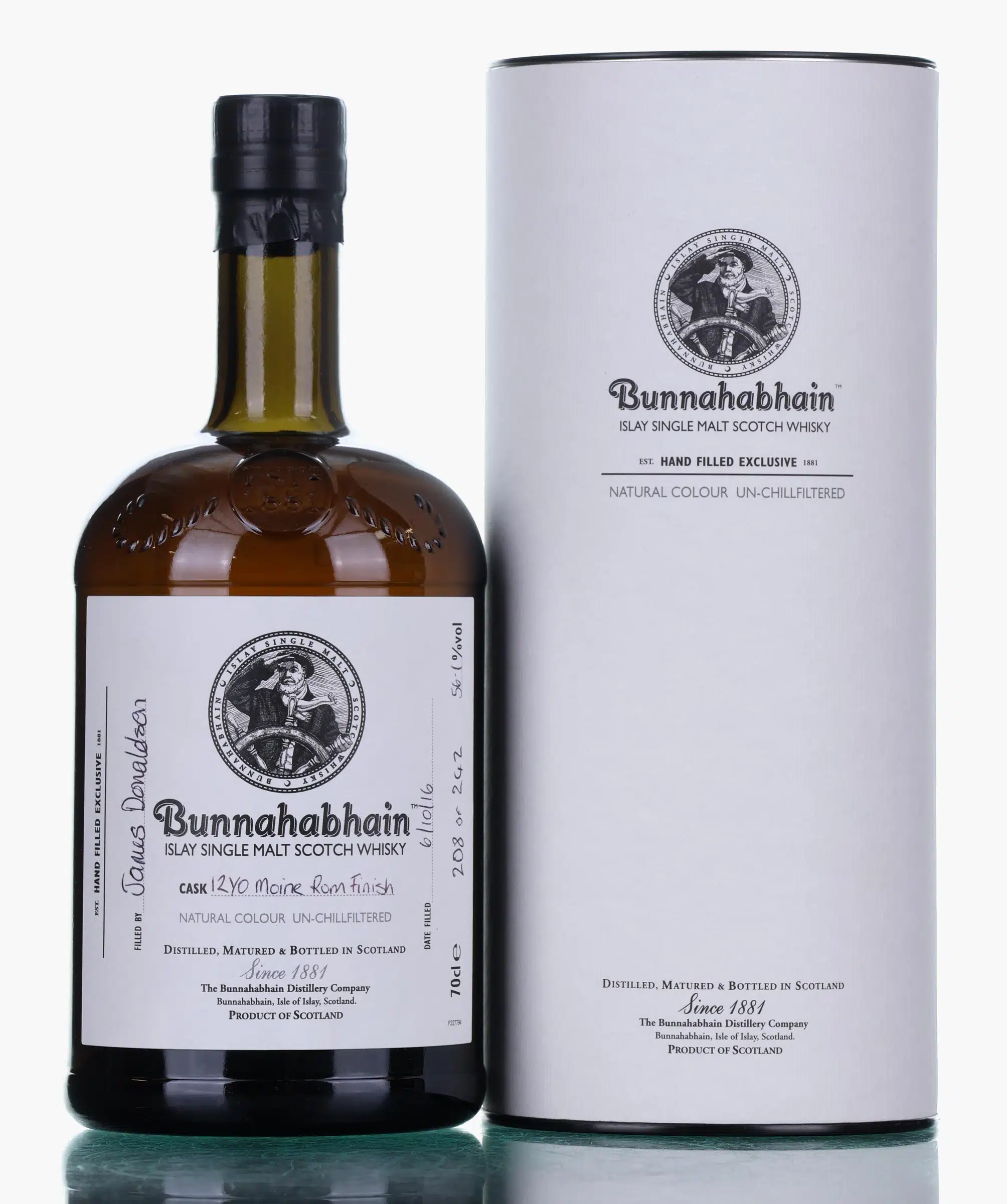 Bunnahabhain Moine Rum Finish 12 Year Old, Rum Cask, Cask #208, 2016, 56.1%