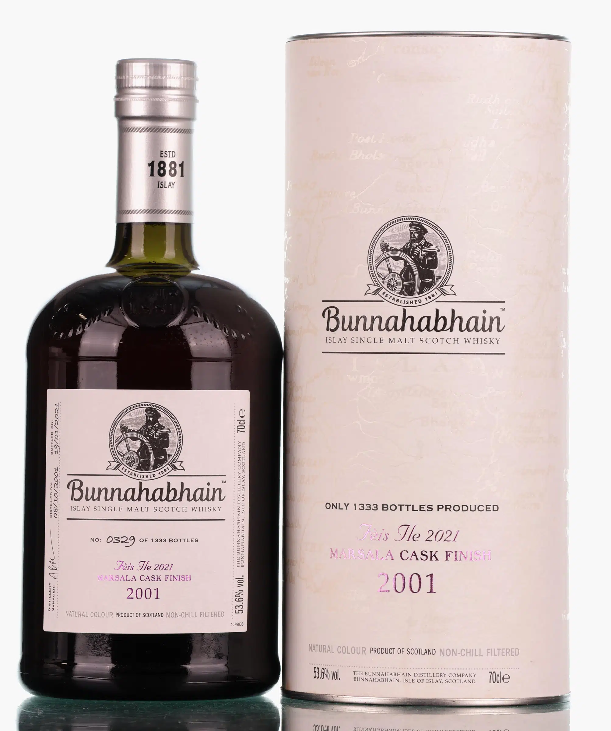 Bunnahabhain Feis Ile Marsala Cask Finish 19 Year Old, Marsala Cask, 2021, 53.6% whisky bottle