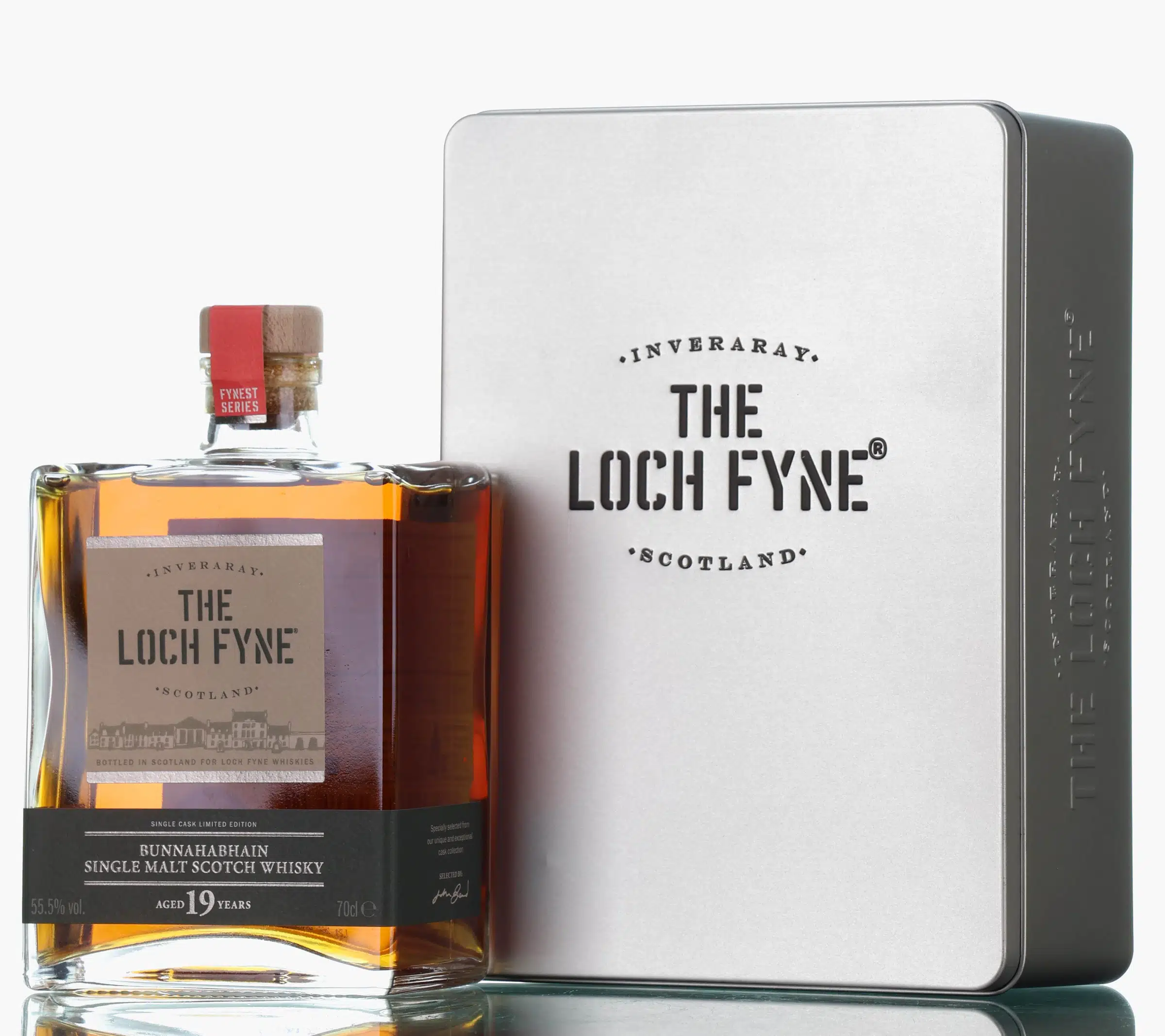 Bunnahabhain Fynest Series 19 Year Old, Sherry Cask, Cask #3688, 2001, Loch Fyne Whiskies, 55.5% whisky bottle
