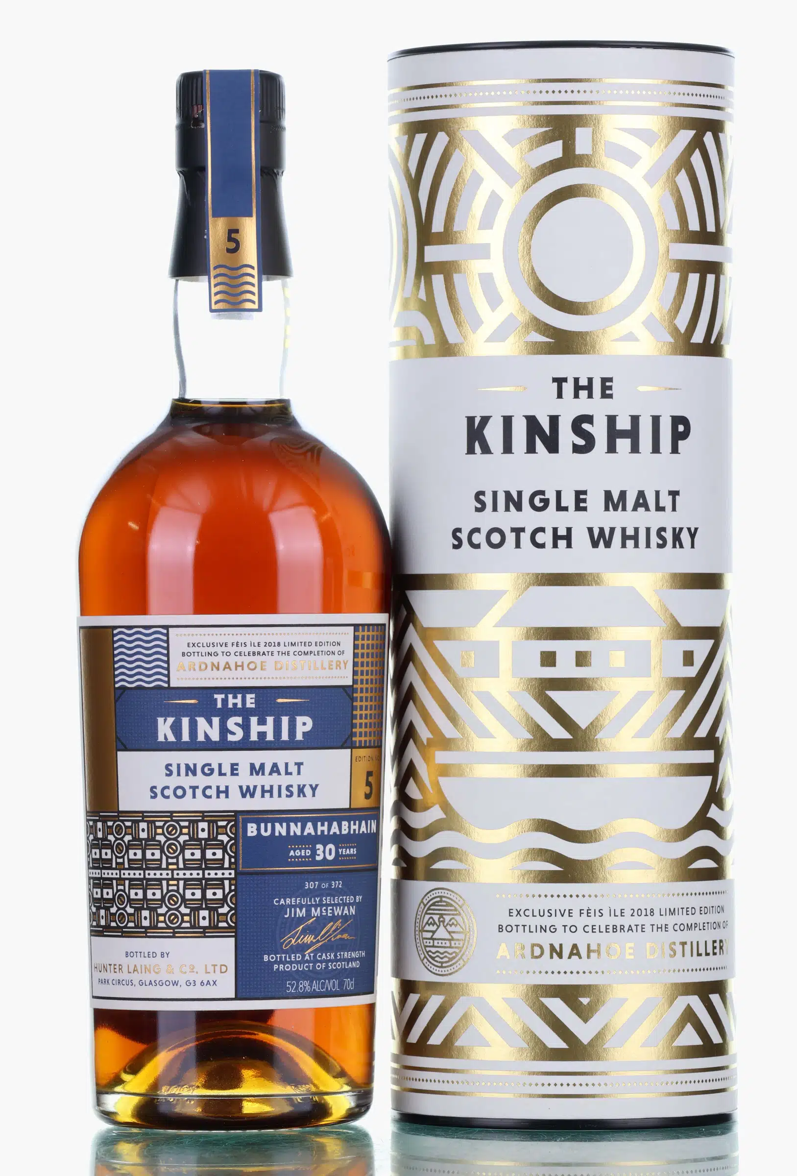 Bunnahabhain The Kinship Feis Ile 2018 Edition 5 30 Year Old, 2018, Hunter Laing, 52.8% whisky bottle
