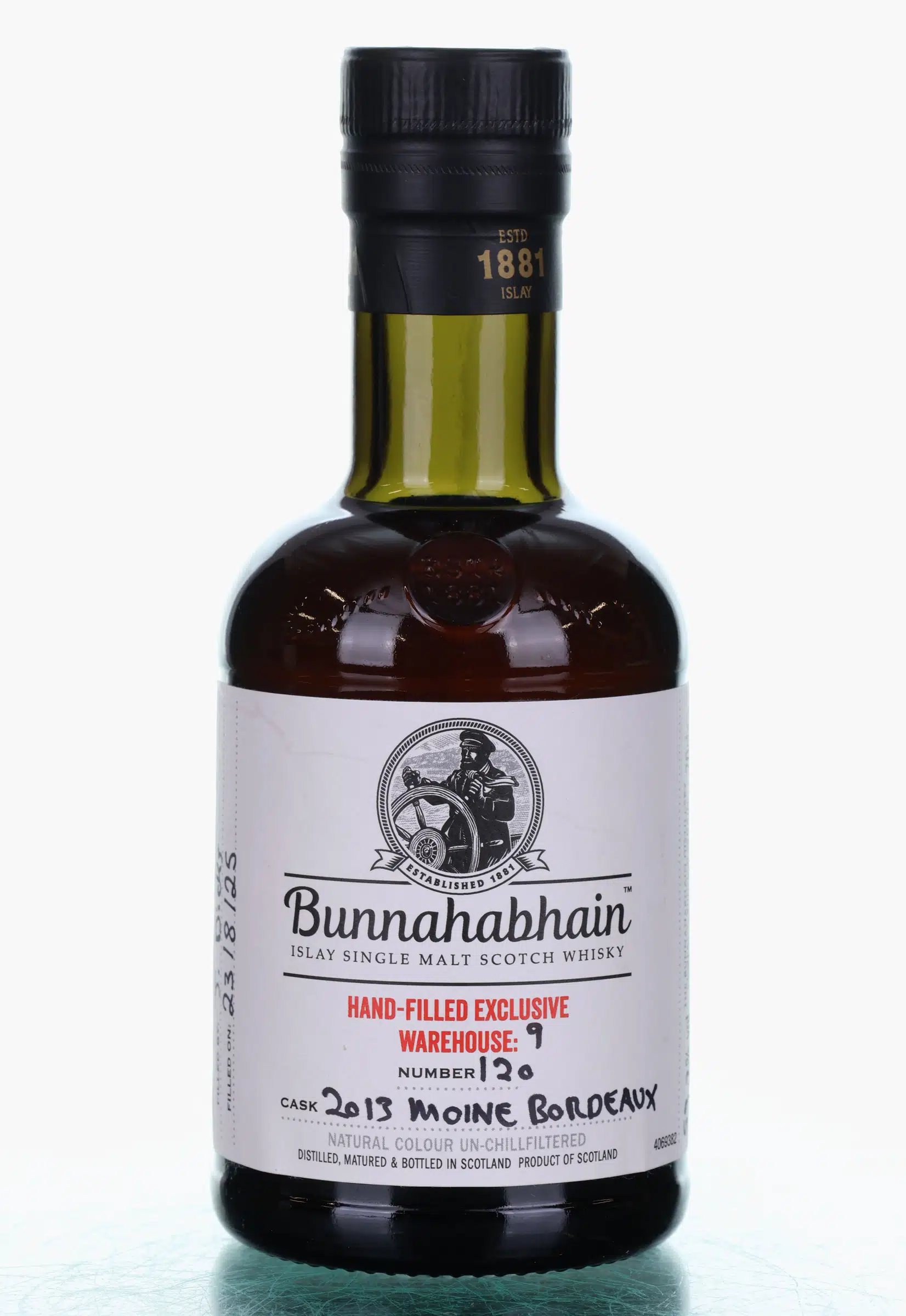 Bunnahabhain Hand Filled Warehouse #9 Exclusive 12 Year Old, Bordeaux Cask, Cask #120, 2025, 59.2% whisky bottle