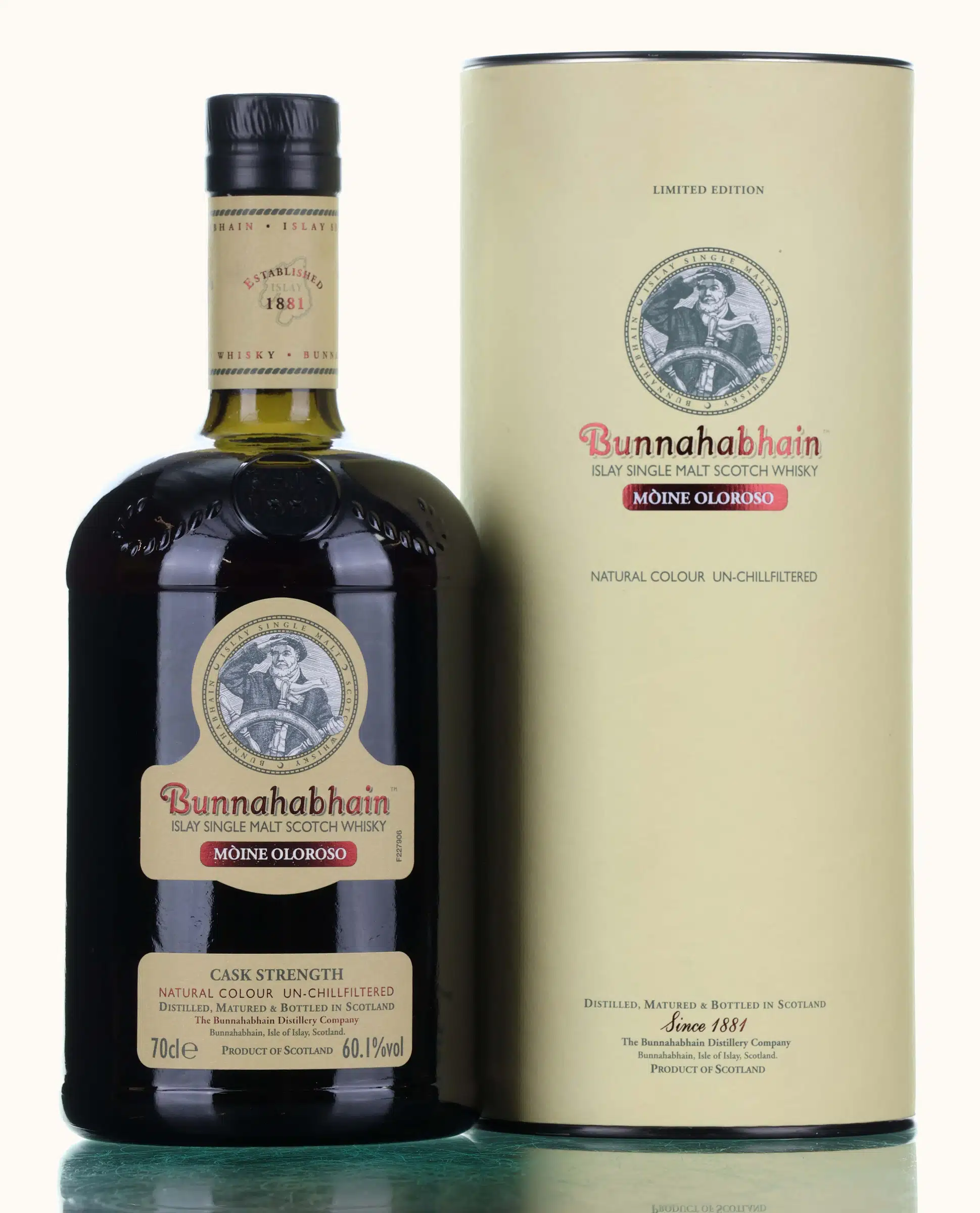 Bunnahabhain Moine Oloroso, Oloroso Sherry Cask, 2017, 60.1% whisky bottle