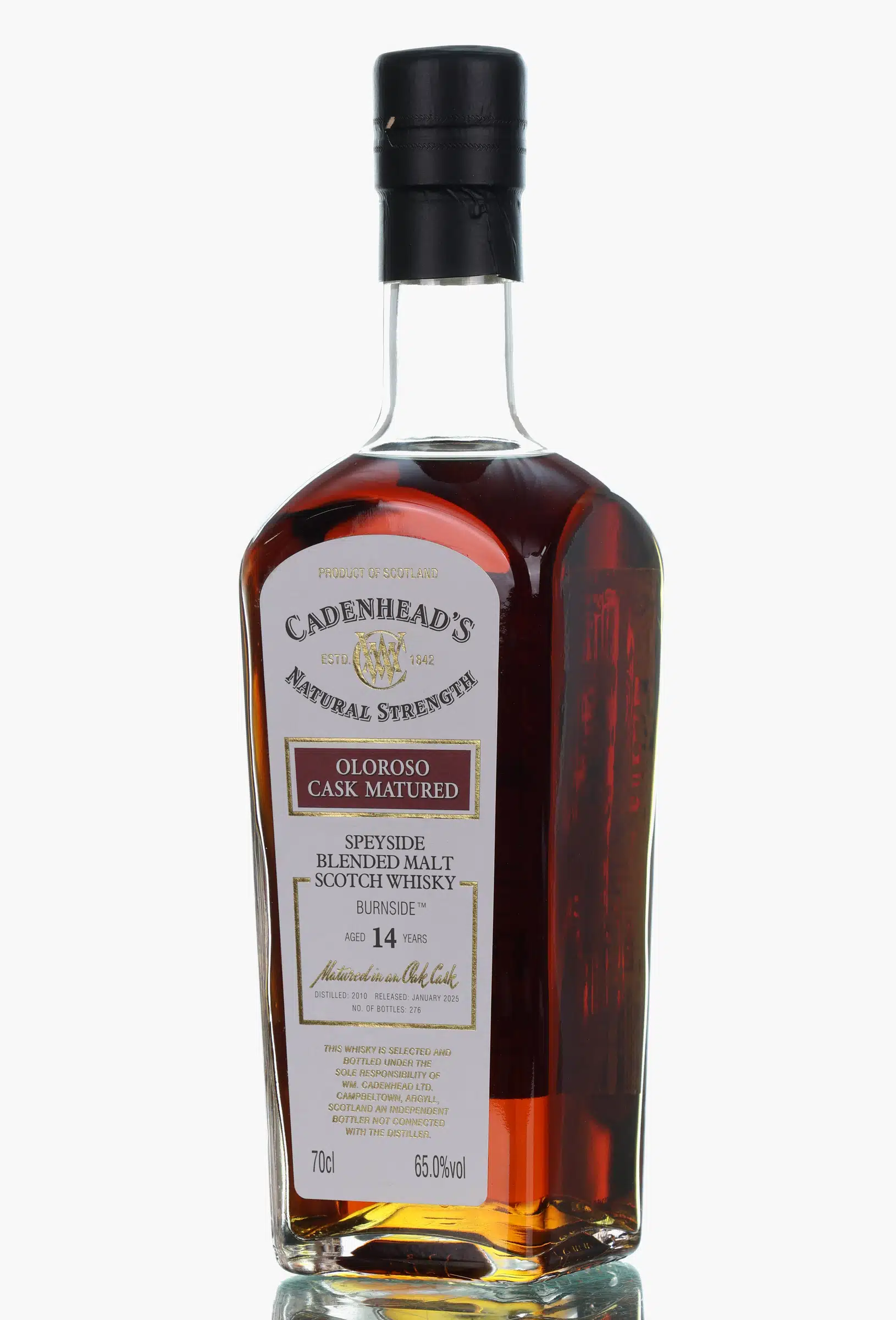 Burnside Malts Festival 14 Year Old, Oloroso Sherry Cask, 2010, Cadenhead's, 65% whisky bottle