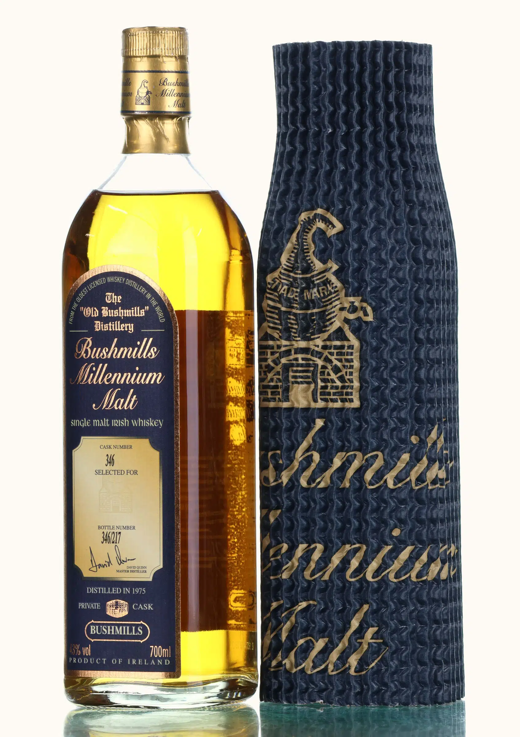 Bushmills Millennium Malt Private Cask, Cask #346, 1975, 2000, 43% whisky bottle