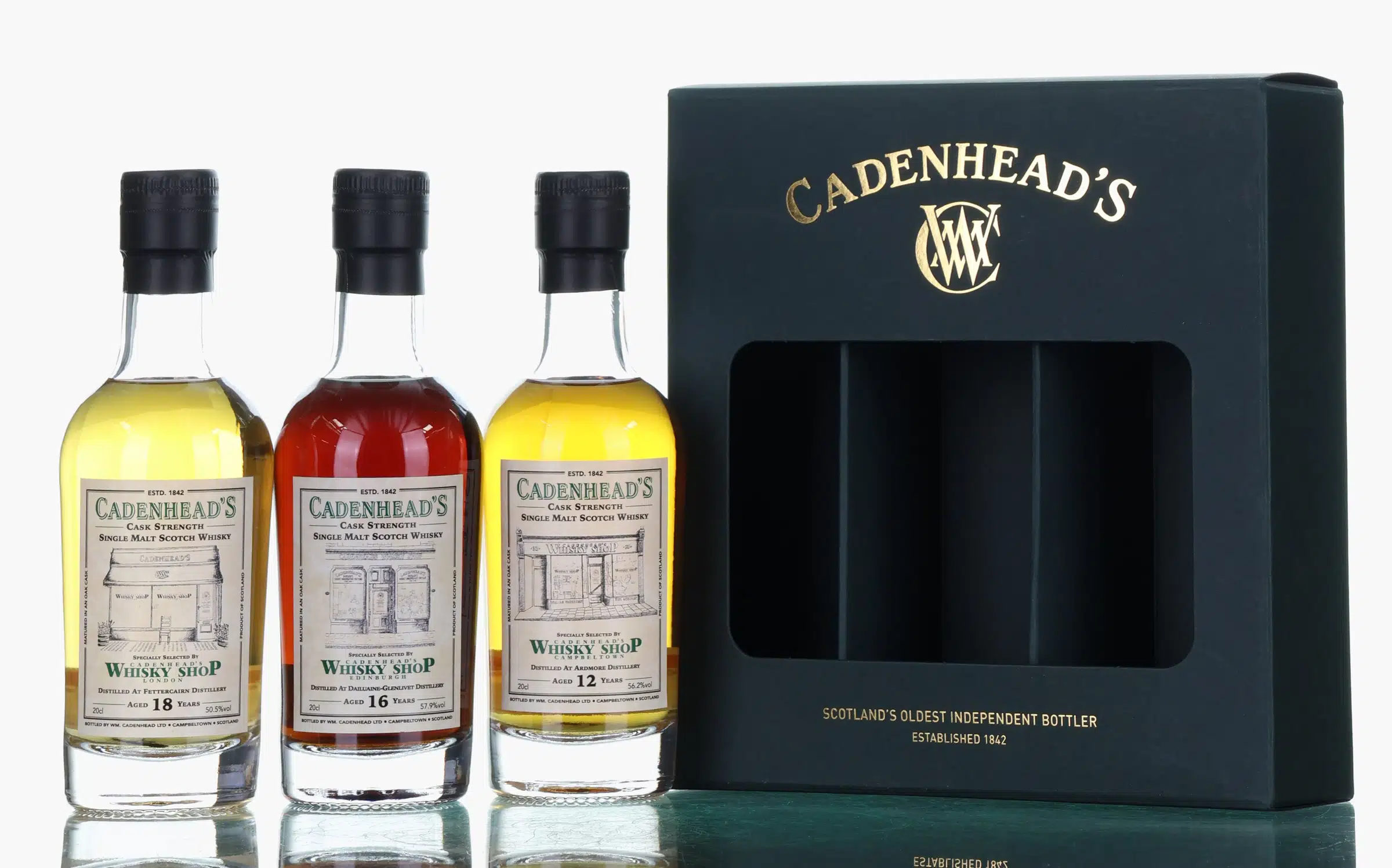 Fettercairn Cadenhead's Shop Bottlings 2026 Cask Strength London, Edinburgh & Campbeltown Selections, Bourbon, Oloroso Sherry & Sauternes Cask, Cadenhead's, 55% whisky bottle