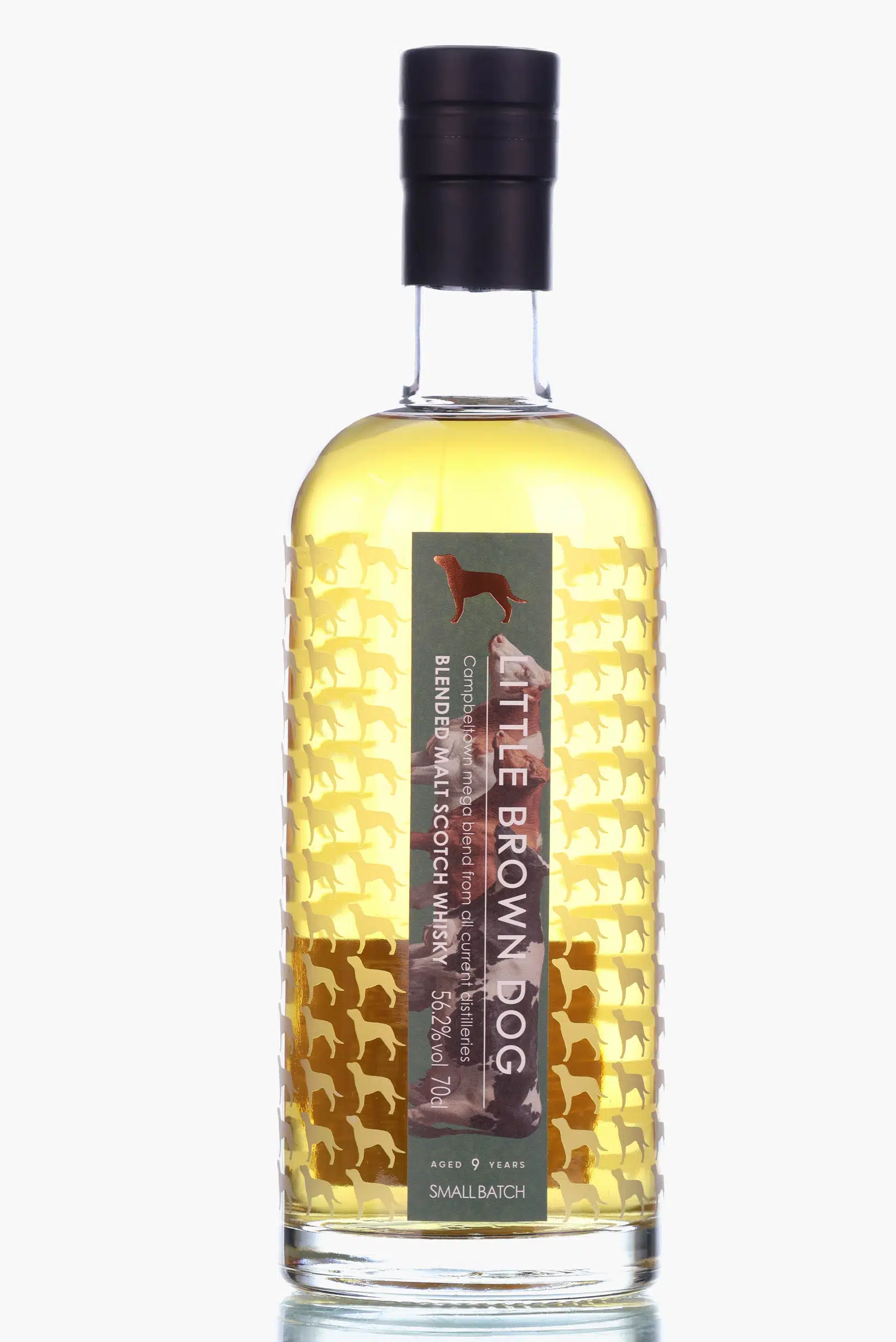 Campbeltown Mega Blend 9 Year Old, Bourbon & Sherry Cask, Small Batch, 2016, Little Brown Dog, 56.2% whisky bottle