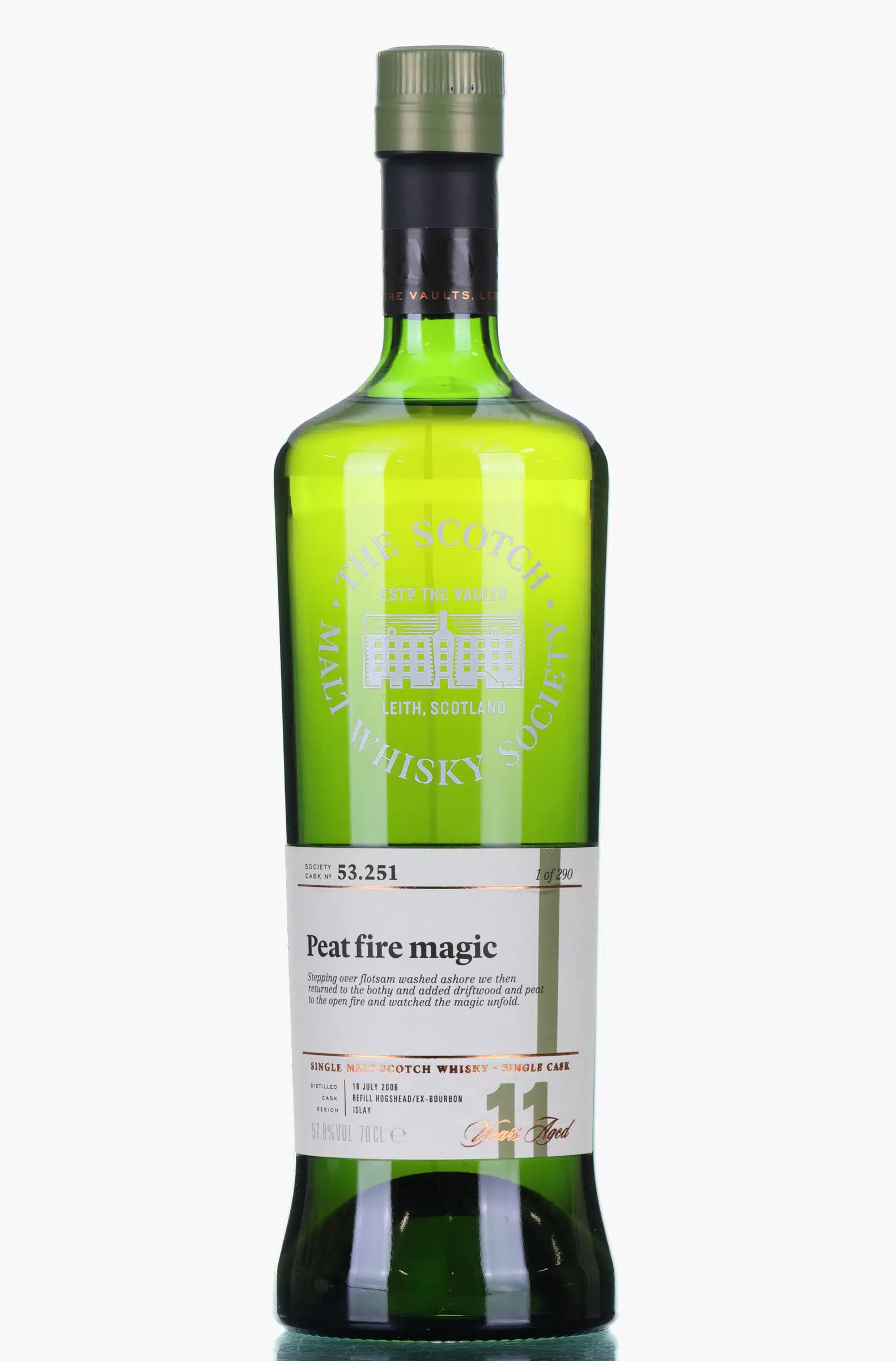 Caol Ila Peat Fire Magic 11 Year Old, Bourbon Cask, Cask #53.251, 2006, The Scotch Malt Whisky Society, 57.8% whisky bottle