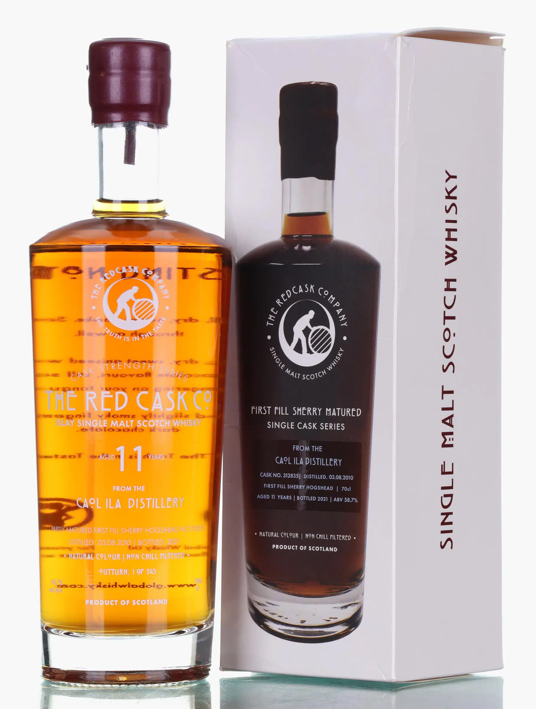 Caol Ila 11 Year Old, Sherry Cask, Cask #312835, 2010, The Red Cask Company, 58.7% whisky bottle